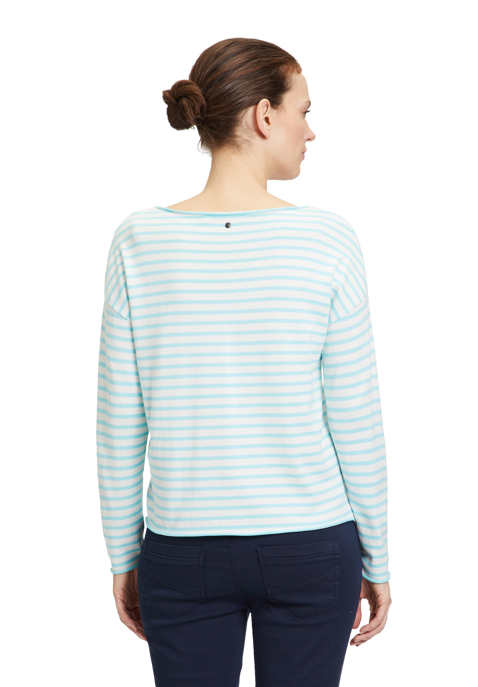 Betty&Co Strickpullover »Betty & Co Strickpullover mit U-Boot-Ausschnitt«, (1 tlg.), Materialmix