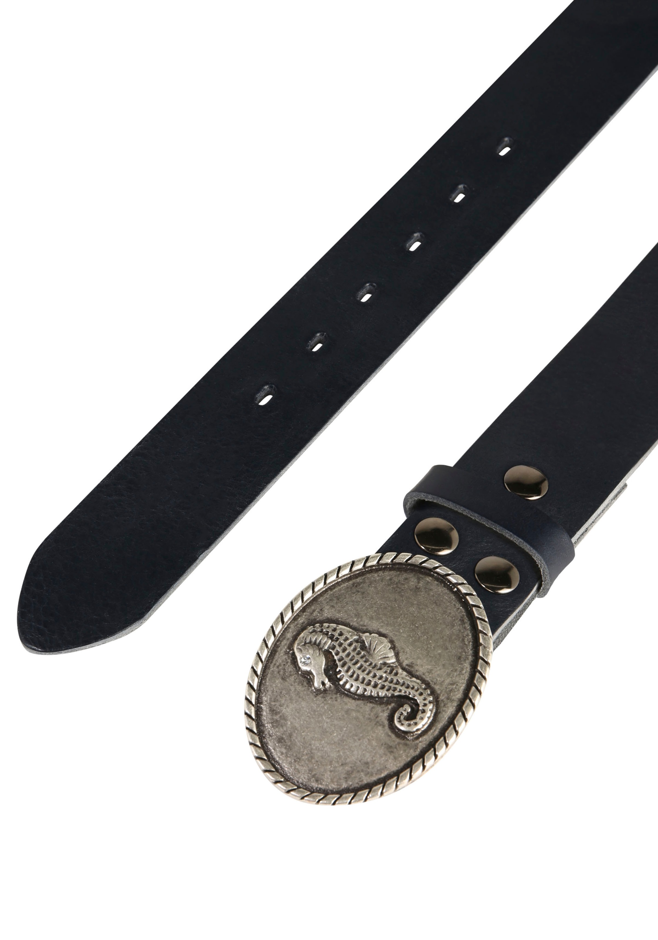 Rettungsring Gürtel Ledergürtel Schließe "Seepferd Oval Silber Mit Swarovsk günstig online kaufen