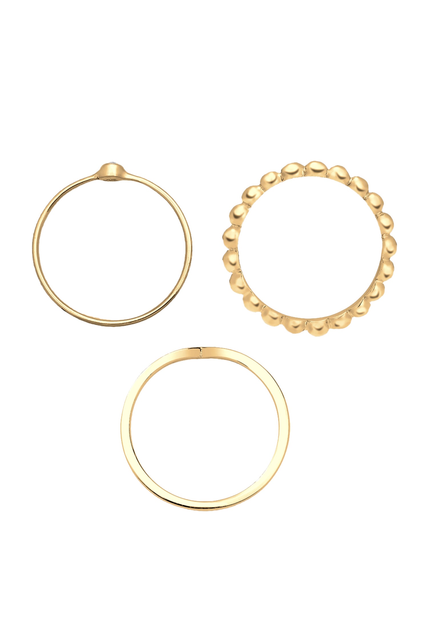 Elli Solitärring »Glas Kristalle Weiß 925 3er Ringset Sterling Silber«