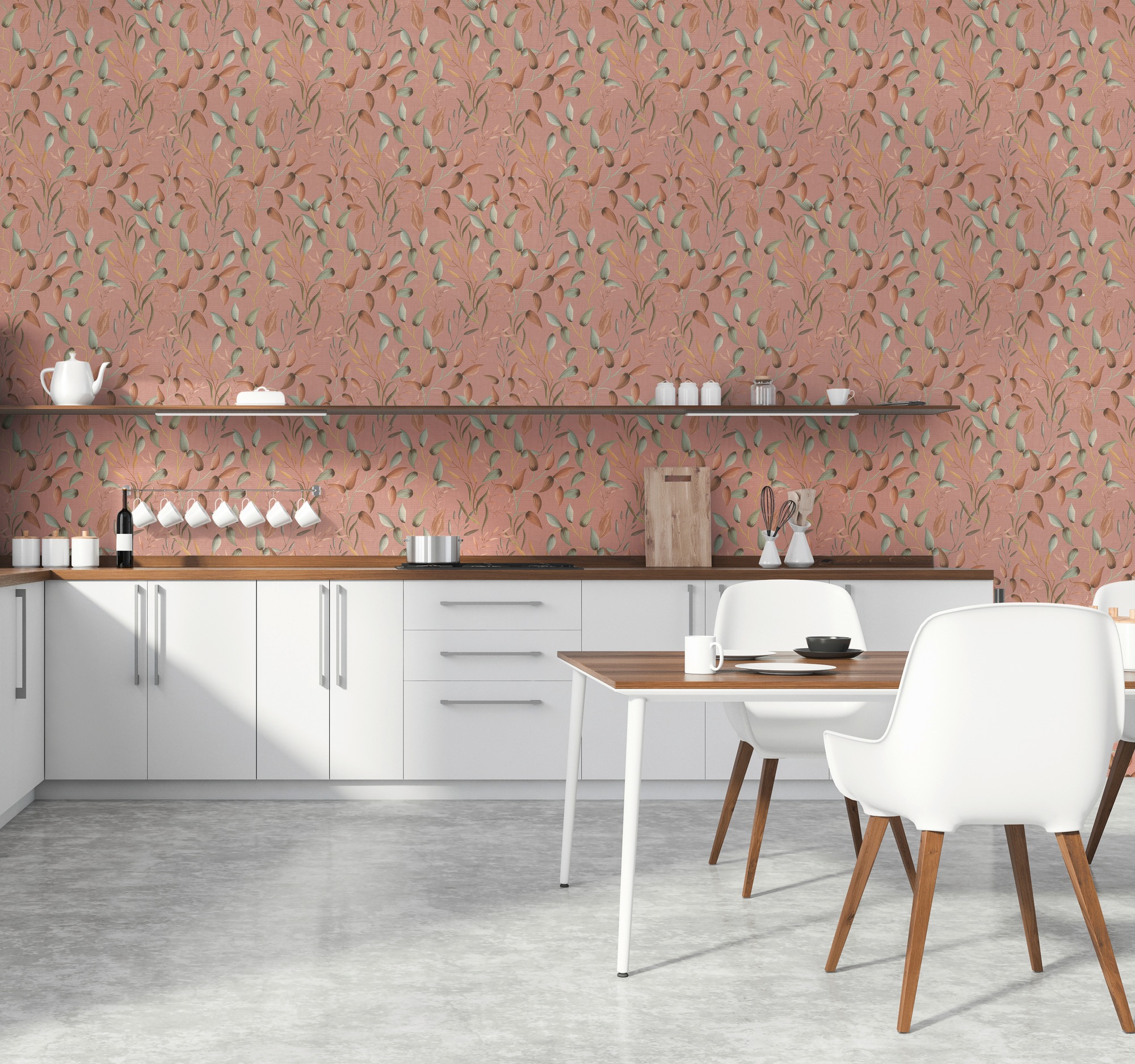 A.S. Création Vliestapete »PintWalls II Blätterranken Tapete Mustertapete Blätter Natur«, matt, Vliestapete floral für Schlafzimmer Küche Wohnzimmer Blätterranke Flur