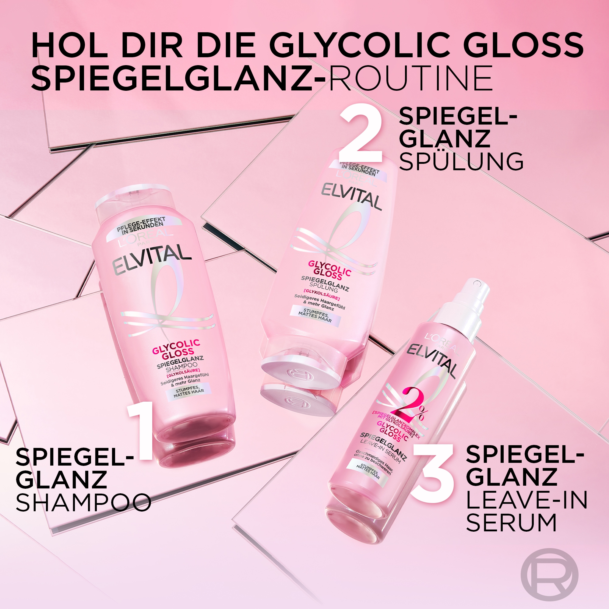 L'ORÉAL PARIS Haarshampoo »L'Oréal Paris Elvital Glycolic Gloss Shampoo 6er Packung«