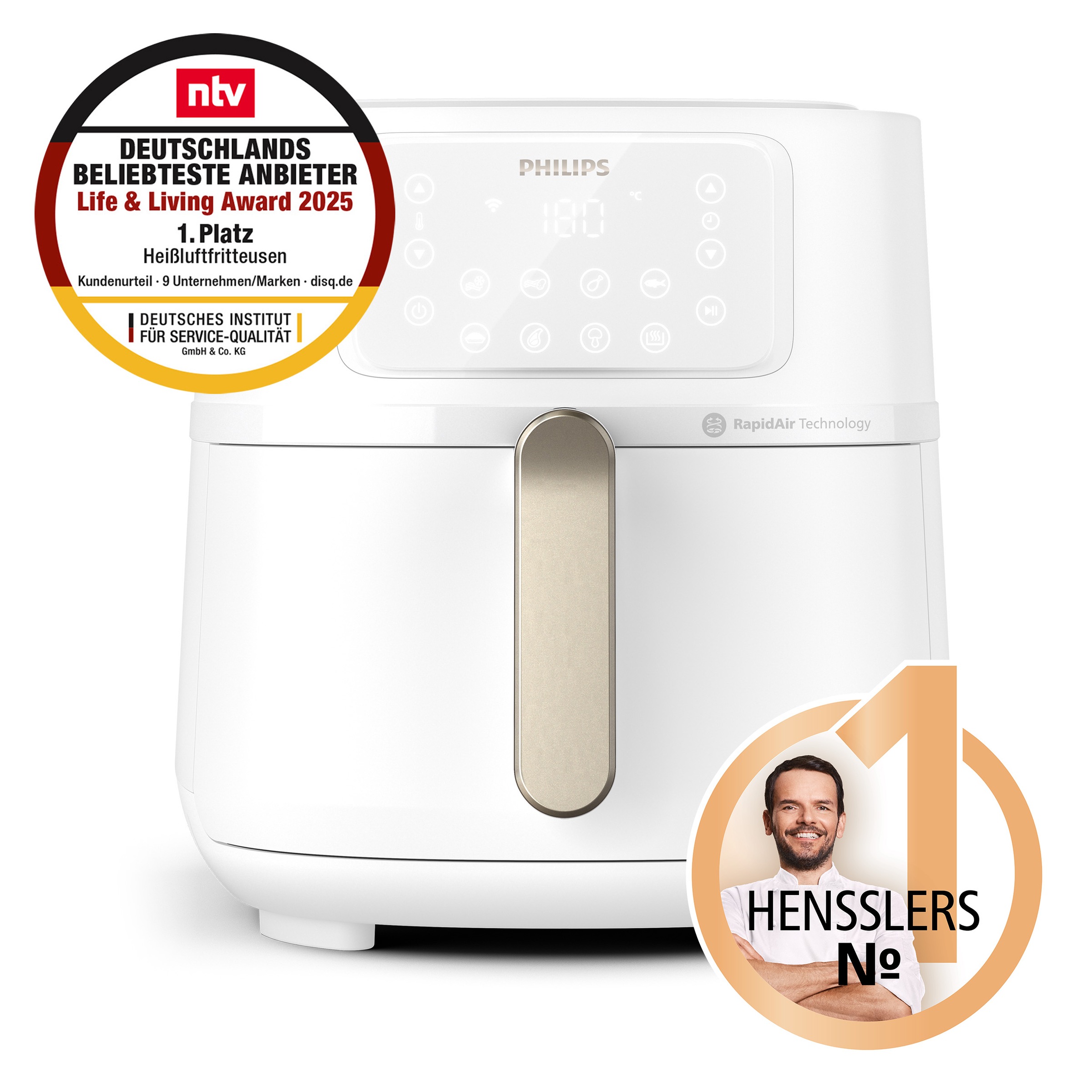 Thumbnail - Philips Heißluftfritteuse "Airfryer XXL HD9285/90, 7,2 l" 2000 W mit 7 Voreinstellungen, WiFi Konnektivität und Warmhalt...