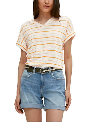 Comma V-Shirt, in Streifenoptik, aus sommerlichem Leinen kaufen