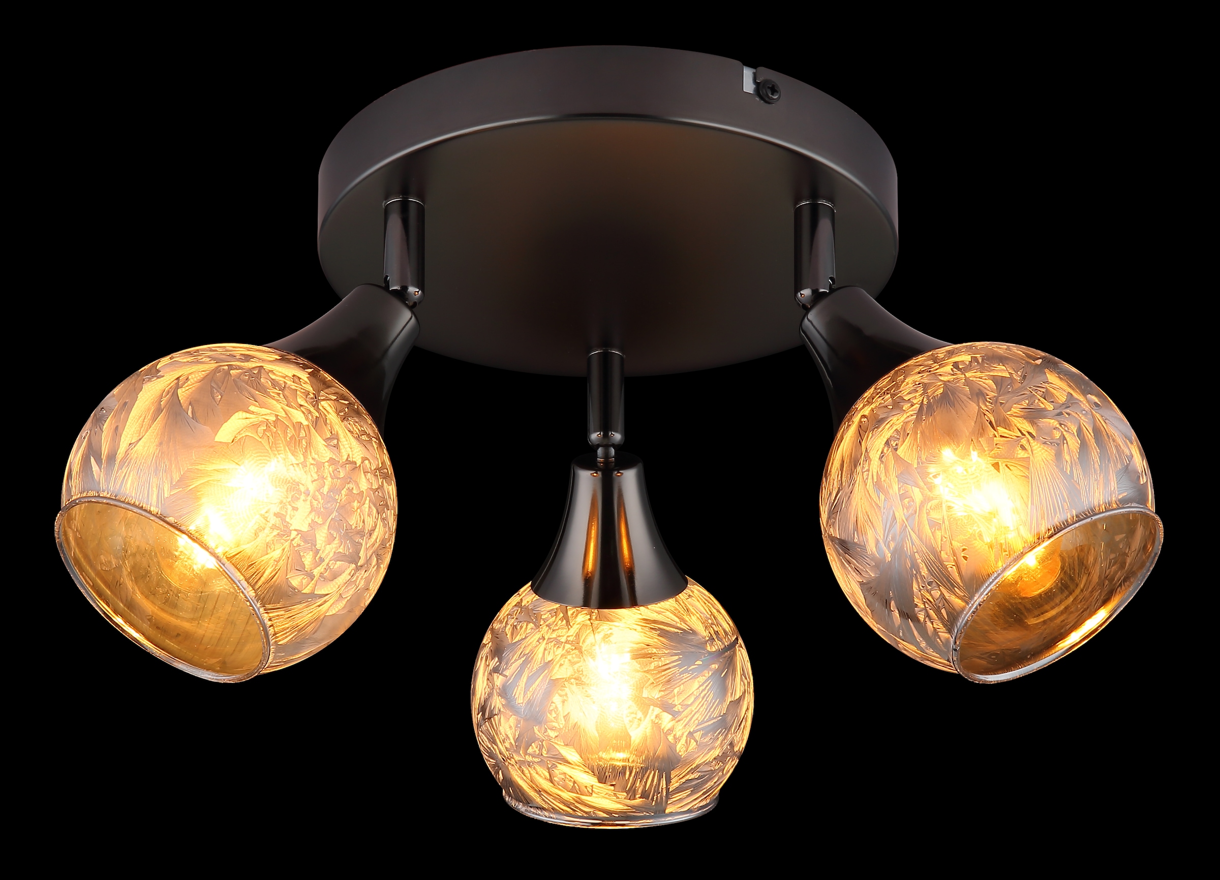 GLOBO LIGHTING Deckenspot »FROSTA« E14 1 Stk. Schwarz-chrome Strahler mit geeistem Glas, dreh-/schwenkbar