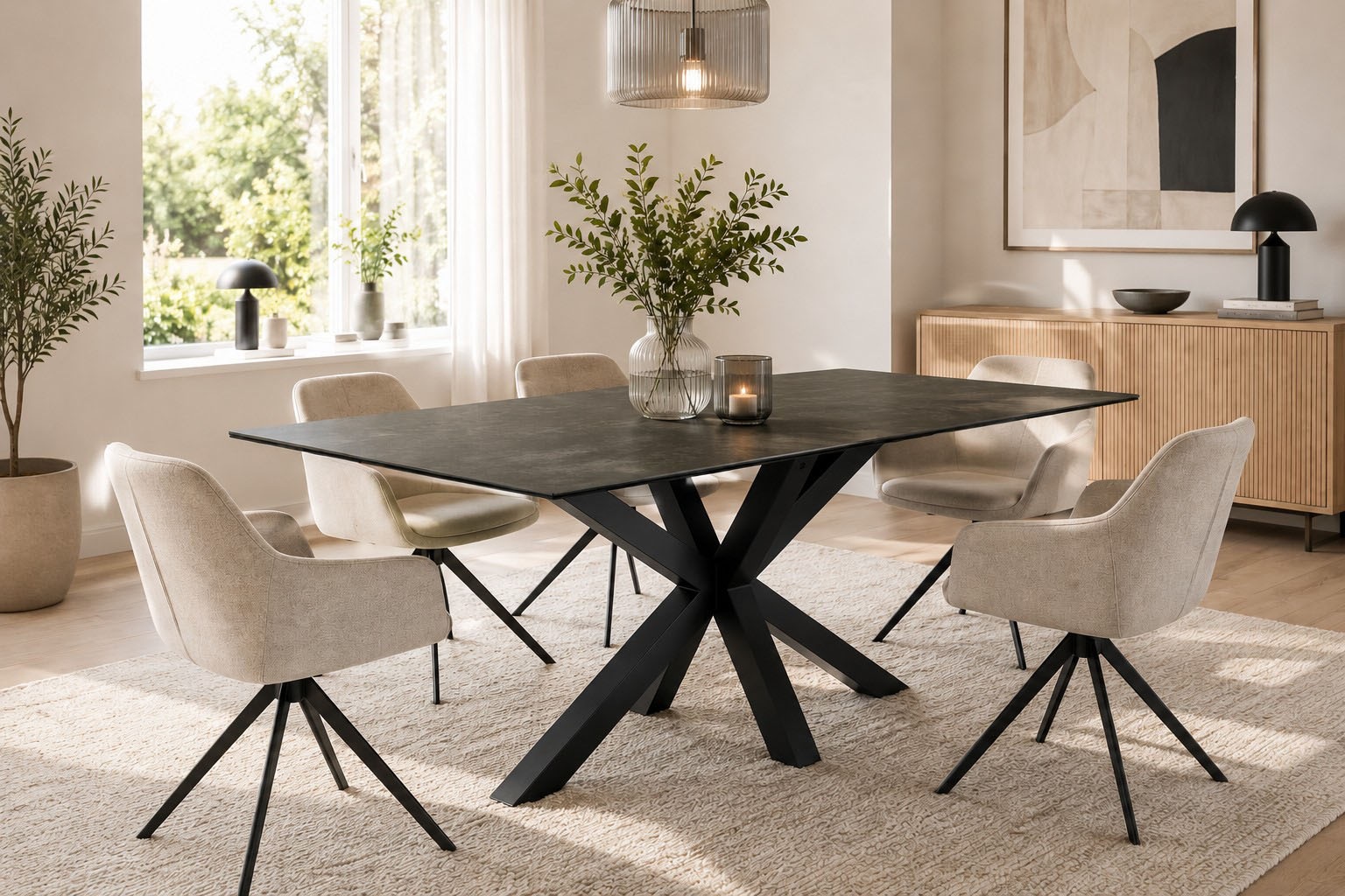 ACTONA GROUP Esstisch »Heaven mit Keramikplatte & stabilem Stahlgestell, mehrere Varianten« Breite: 135, 160 und 200 cm,  Pflegeleichter Design-Esstisch – robust, stilvoll & langlebig