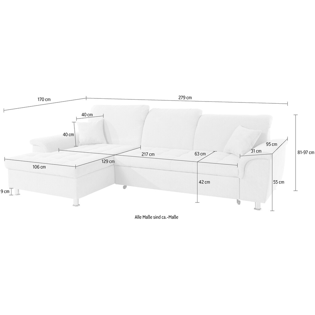 DOMO collection Ecksofa »Franzi L-Form«