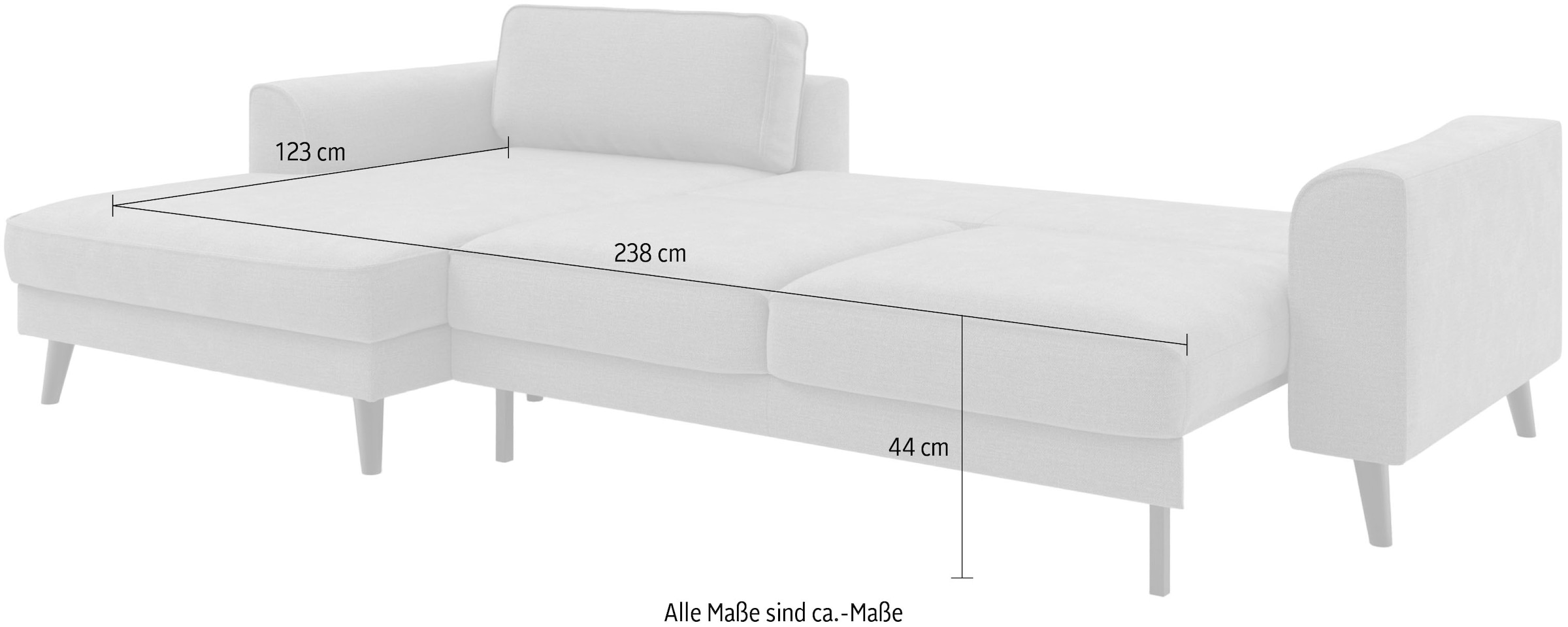 TRENDMANUFAKTUR Ecksofa »Lumber Jack, elegantes Designsofa, zeitlos modern, hoher Sitzkomfort«, wahlweise mit Bettfunktion u. Bettkasten, L-Form