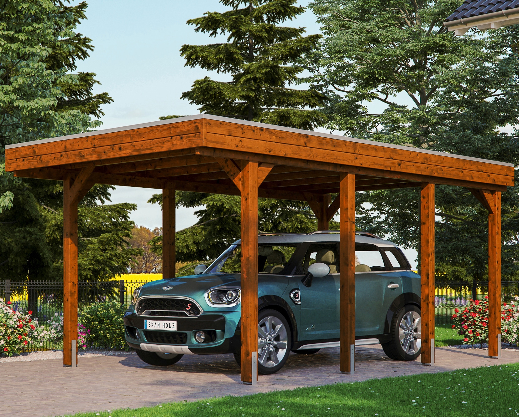 Skanholz Einzelcarport "Friesland" Massivholz 270 cm braun