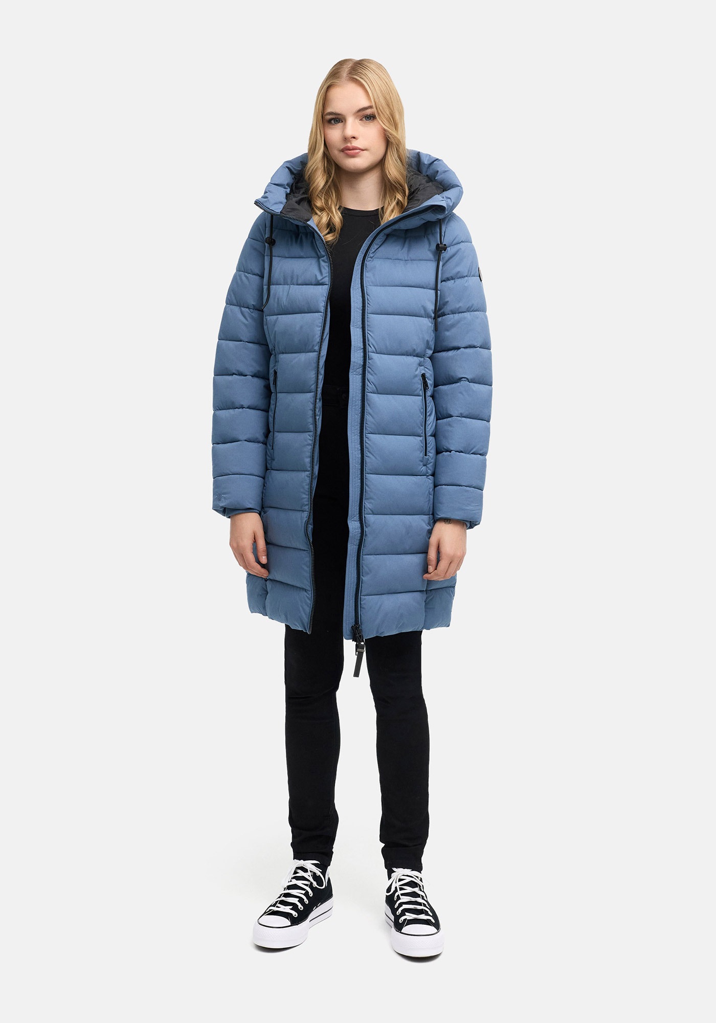 Marikoo Winterjacke »Nanoraa« mit Kapuze Winterjacke mit horizontaler Steppung, hohem Kragen & Kapuze