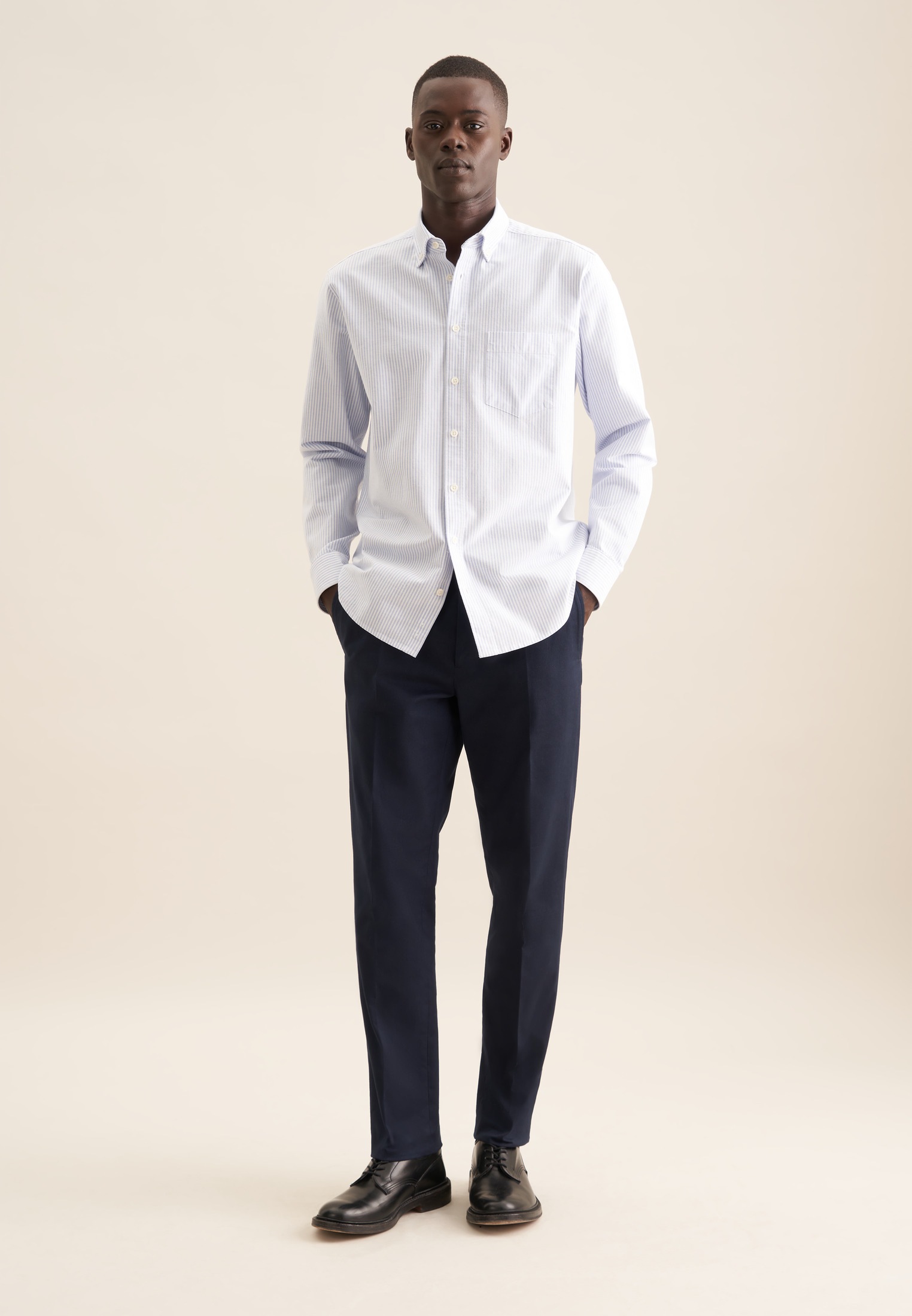 seidensticker Businesshemd, Regular Button-Down-Kragen Gestreift