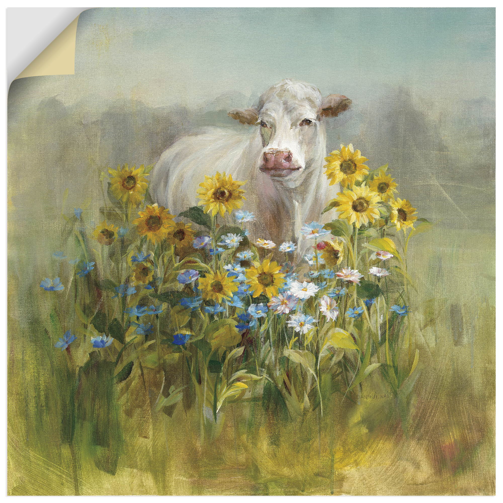 Artland Wandbild "Farm and Field I" Kuhbilder 1 Stk. tlg. als Alubild, Leinwandbild, Poster, Wandaufkleber in verschied. Größen