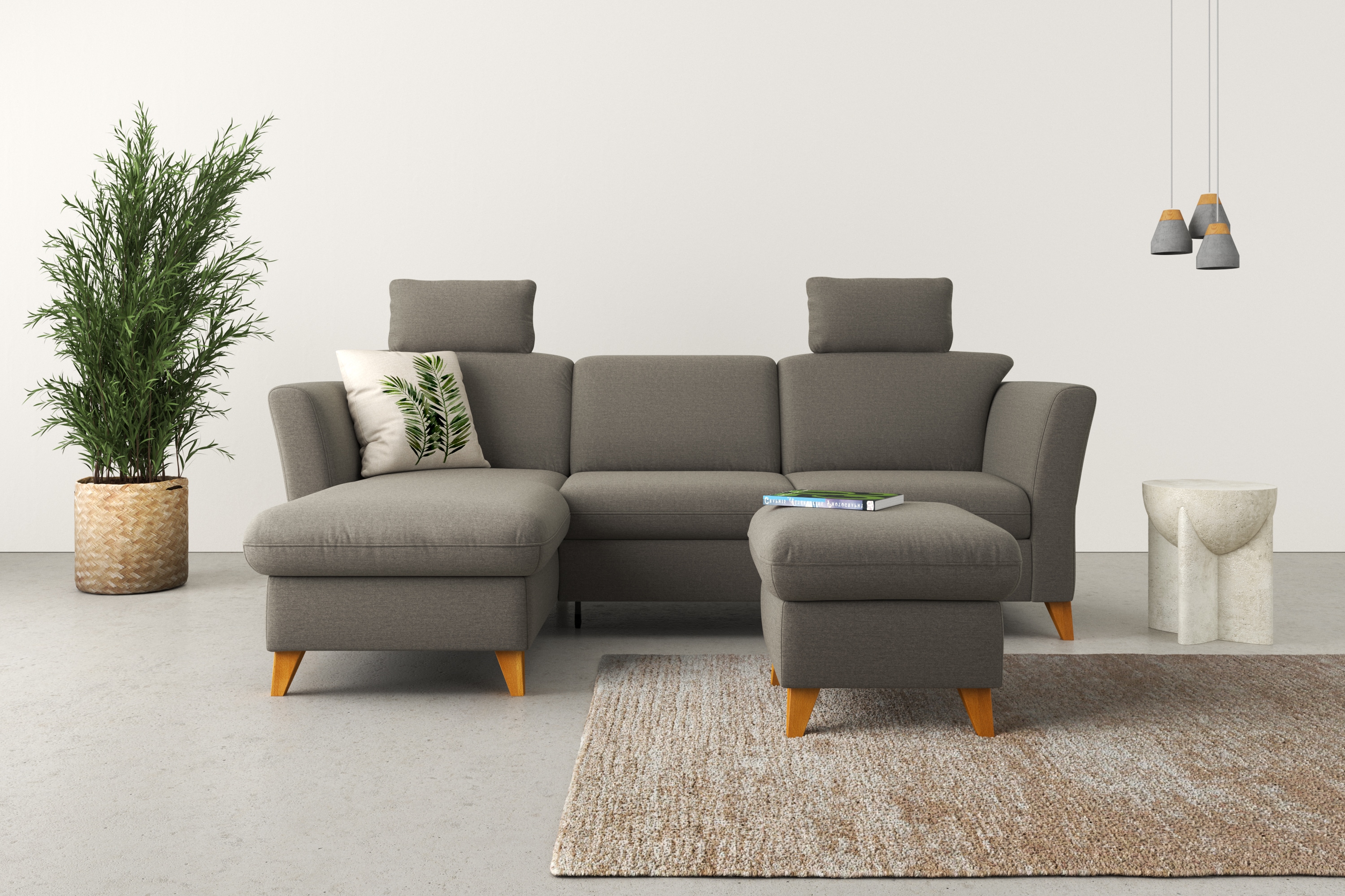 Home affaire Ecksofa "Trelleborg L-Form" Federkern-Polsterung, wahlweise mit Schlaffunktion und Bettkasten