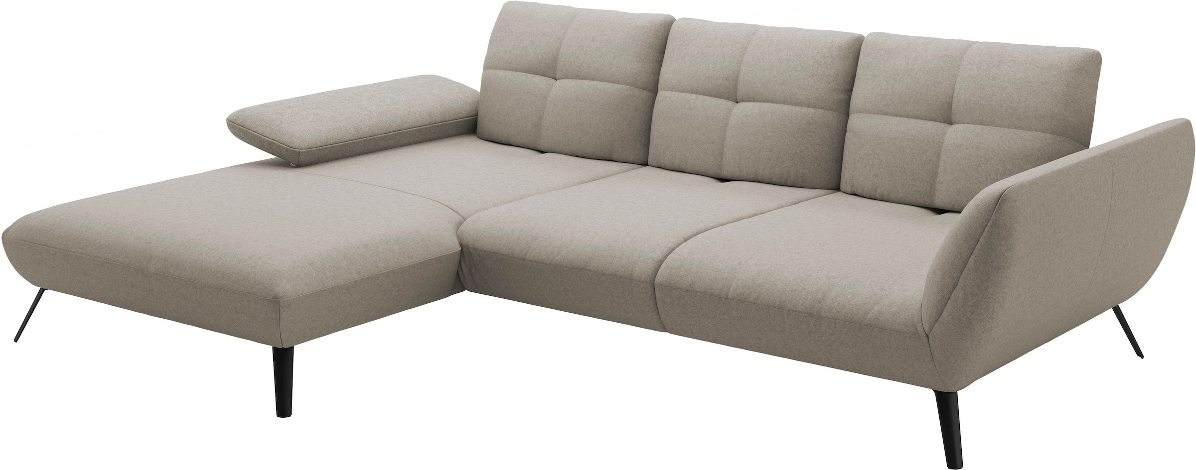 PLACES OF STYLE Ecksofa »Mikado L-Form« inkl. Sitztiefenverstellung und Armteilverstellung