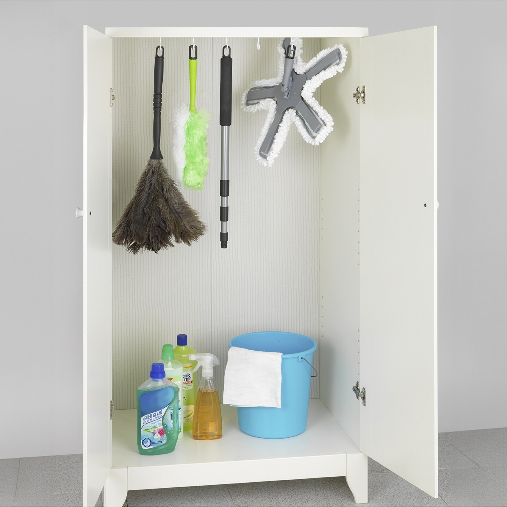 Maximex Bodenwischer-Set »Modell Oktopus mit Teleskopstiel«, (Set, 4 St.), 360° Duo-Knickgelenk, Mikrofaser-Bezug, reinigt nur mit Wasser