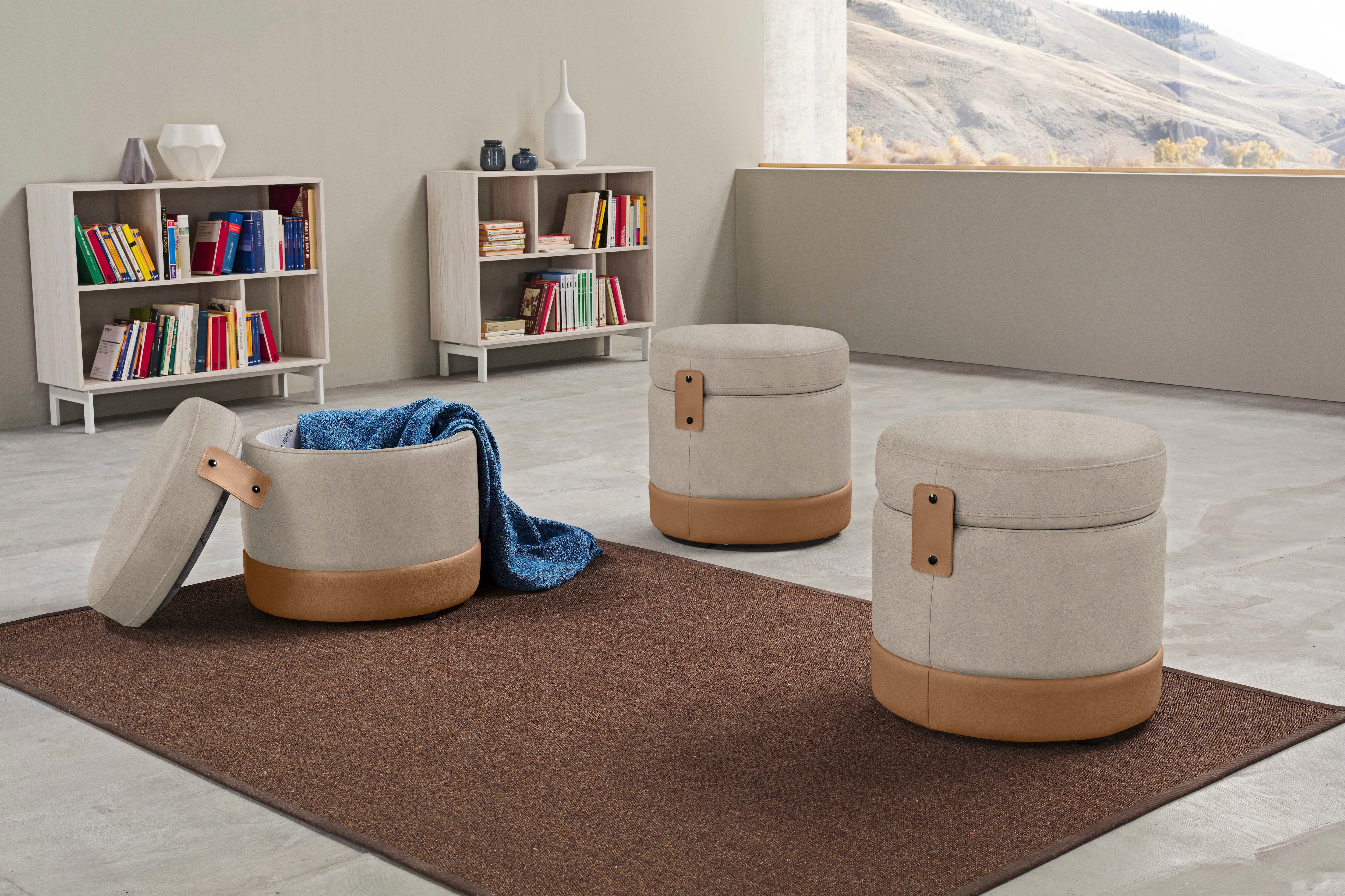 Egoitaliano Hocker "Tonder, Designhocker als Blickfang mit tollen Details, B/T 50/50cm" inkl. praktischem Stauraum als funktionale Stauraummöglichkeit