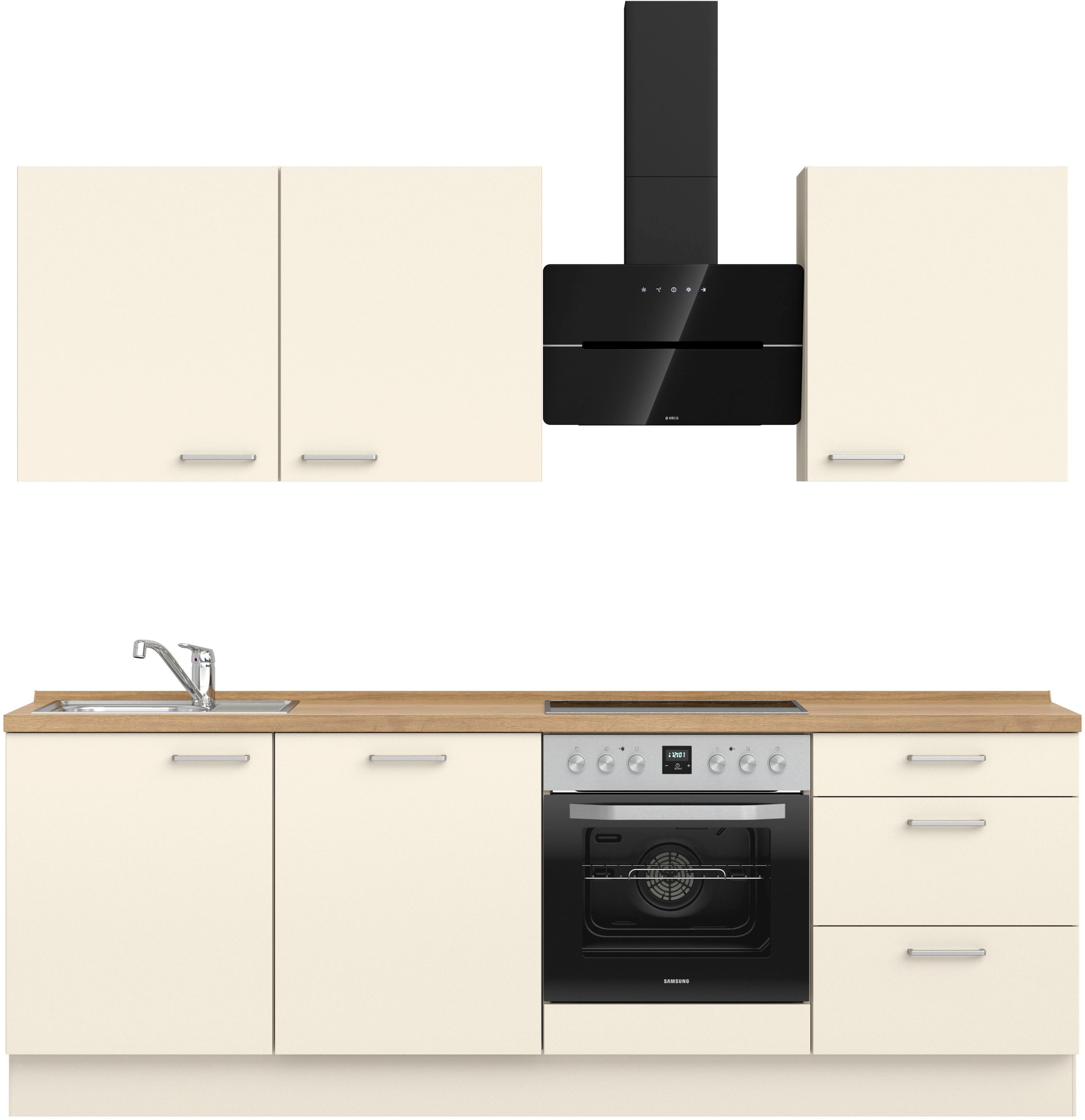 nobilia Küchenzeile ""Touch II", NEU: individuell anpassbar mit gratis Profi-Beratung" vormontiert, Breite 240 cm, Ausrichtung wählbar, wahlw. mit E-Geräten