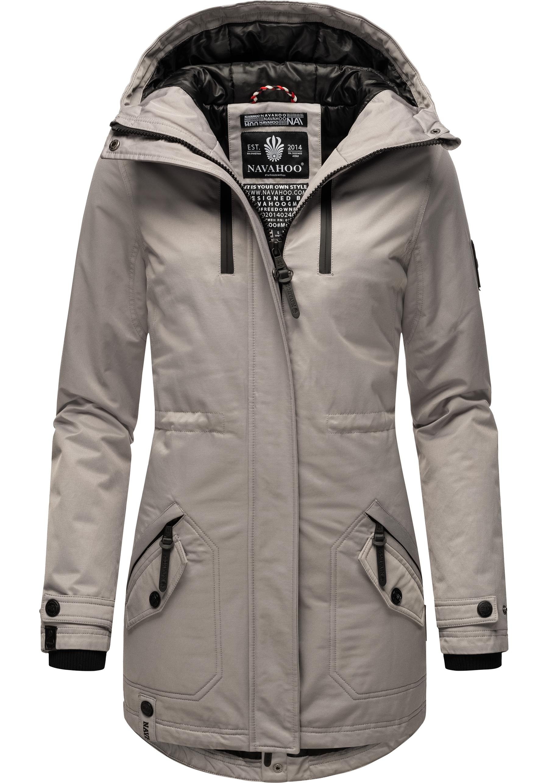 Navahoo Wintermantel »Avrille II«, sportlicher Damen Winter Kurzmantel mit großer Kapuze