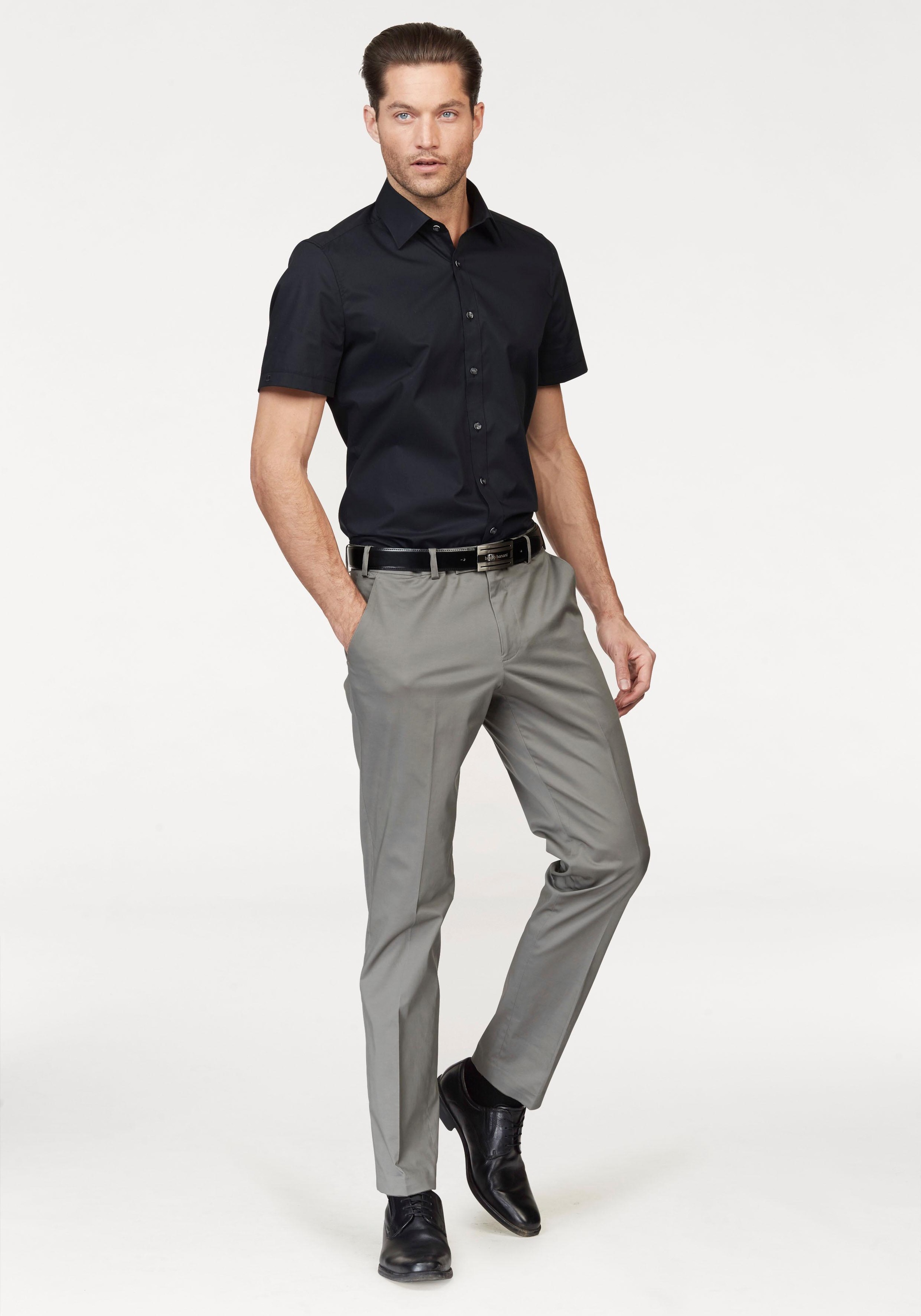 OLYMP Level Five body fit Short Sleeve Shirt Black 40 5