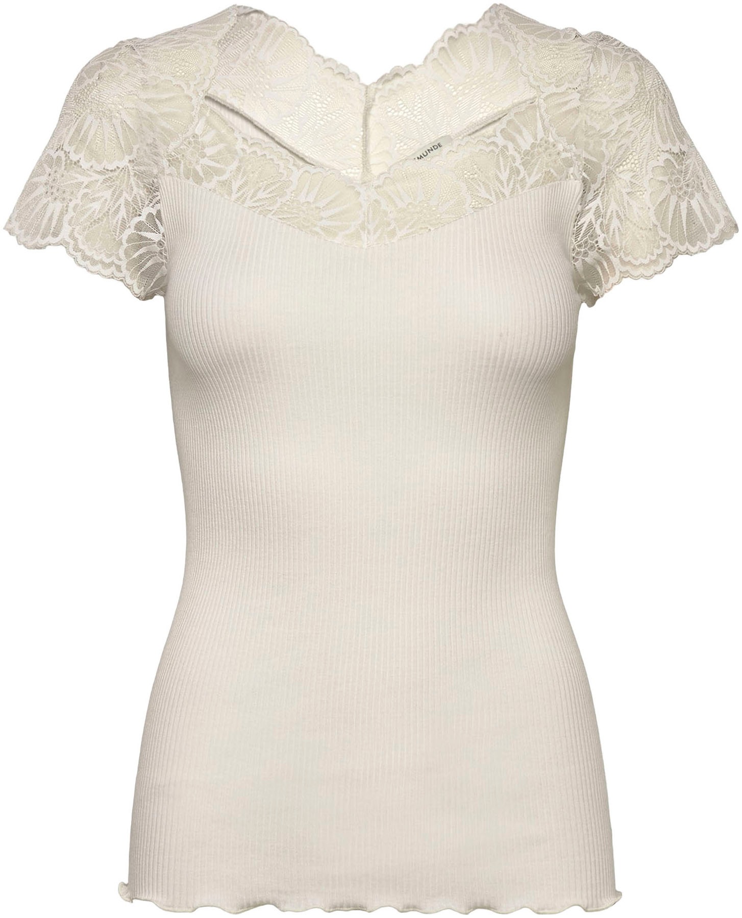 Rosemunde Spitzenshirt "Beatha Lace Capsleeve T-Shirt" Wunderschöne Elastisch Weiche Vintage-Spitze An Ausschnitt Und Ärmeln