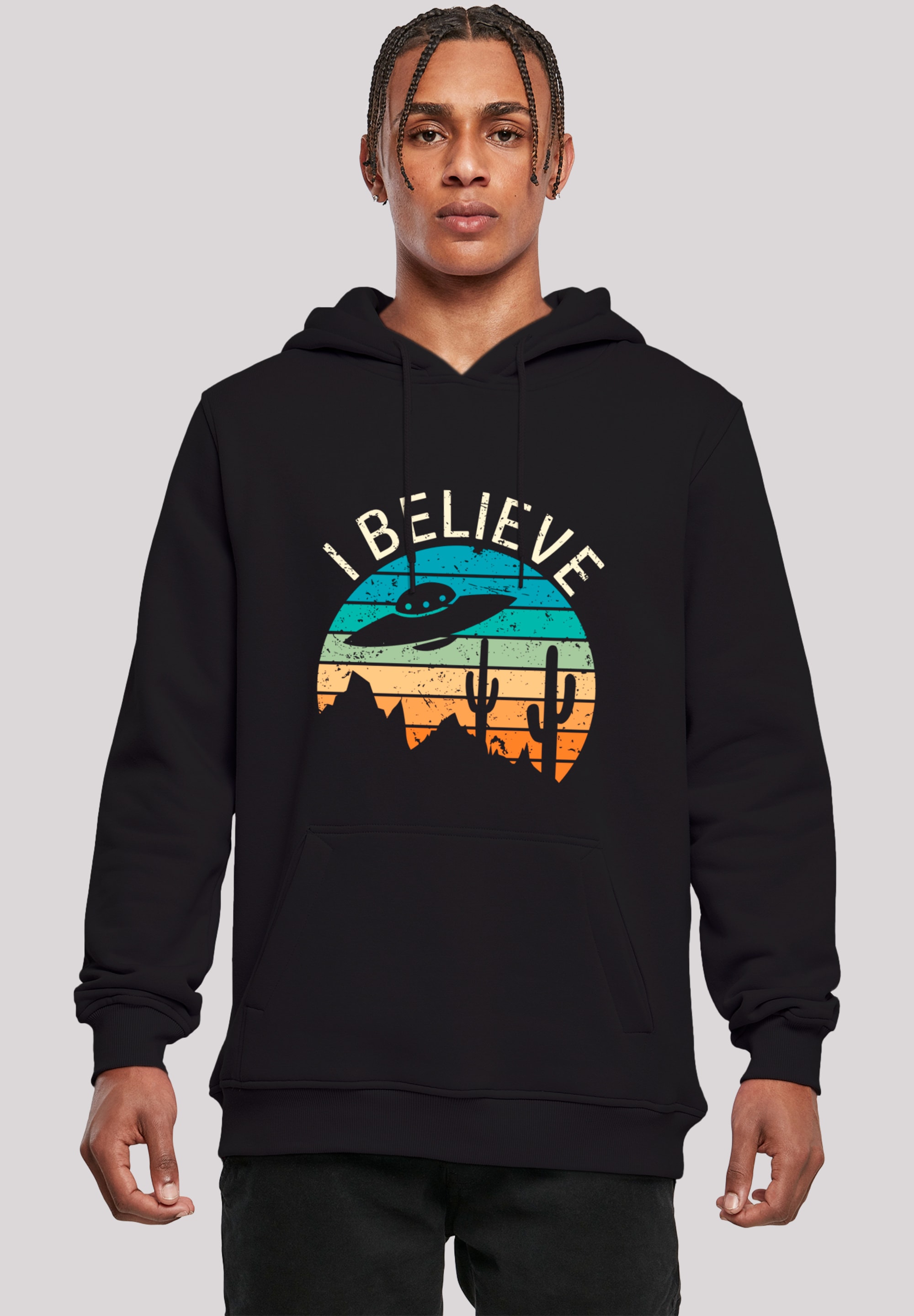 F4NT4STIC Kapuzenpullover »I Believe UFO Alien Sonnenuntergang«, Premium Qualität
