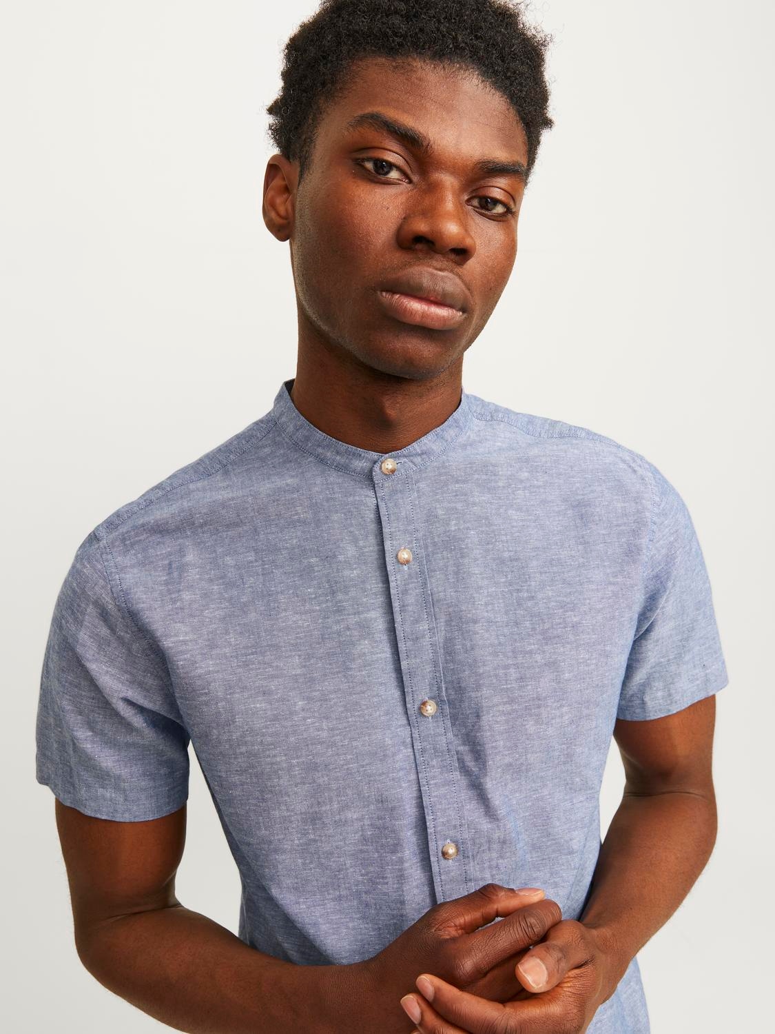 Jack & Jones Kurzarmhemd »JJESUMMER BAND LINEN BLEND SHIRT SS SN«