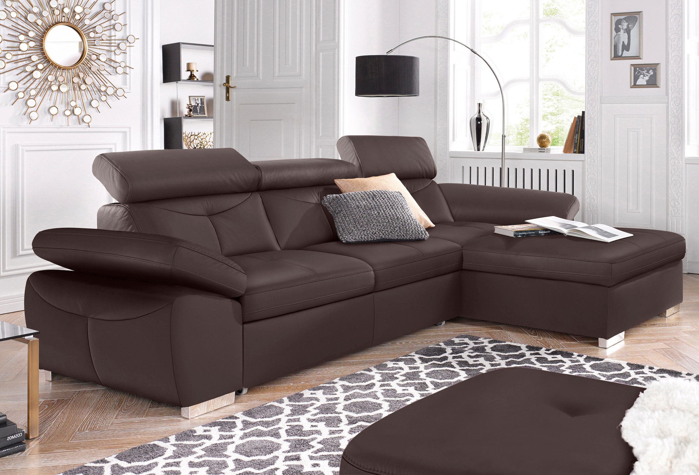 exxpo - sofa fashion Ecksofa »Spring, super bequem, mit Armteil- und Kopfteilfunktion, OTTOs Choice«, L-Form, wahlweise mit Bettfunktion und Bettkasten