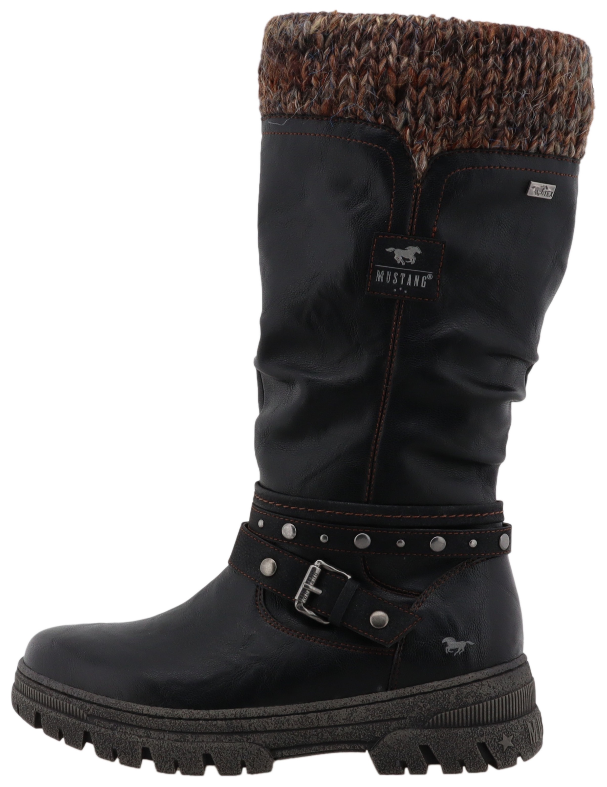 Thumbnail - Mustang Shoes Winterstiefel "Tabitha" Stiefel mit Zierriemchen und Blockabsatz