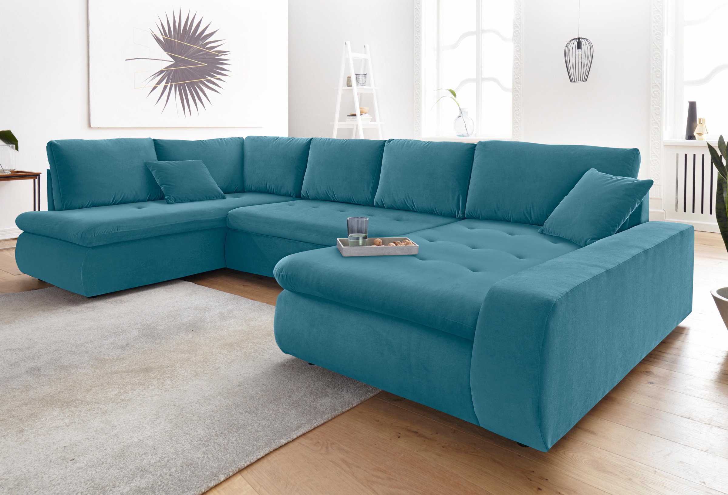TRENDMANUFAKTUR Wohnlandschaft »Indie II, tolle Detailverarbeitung, bequem und komfortabel im Sitz«, wahlweise mit Bettfunktion, U-Form