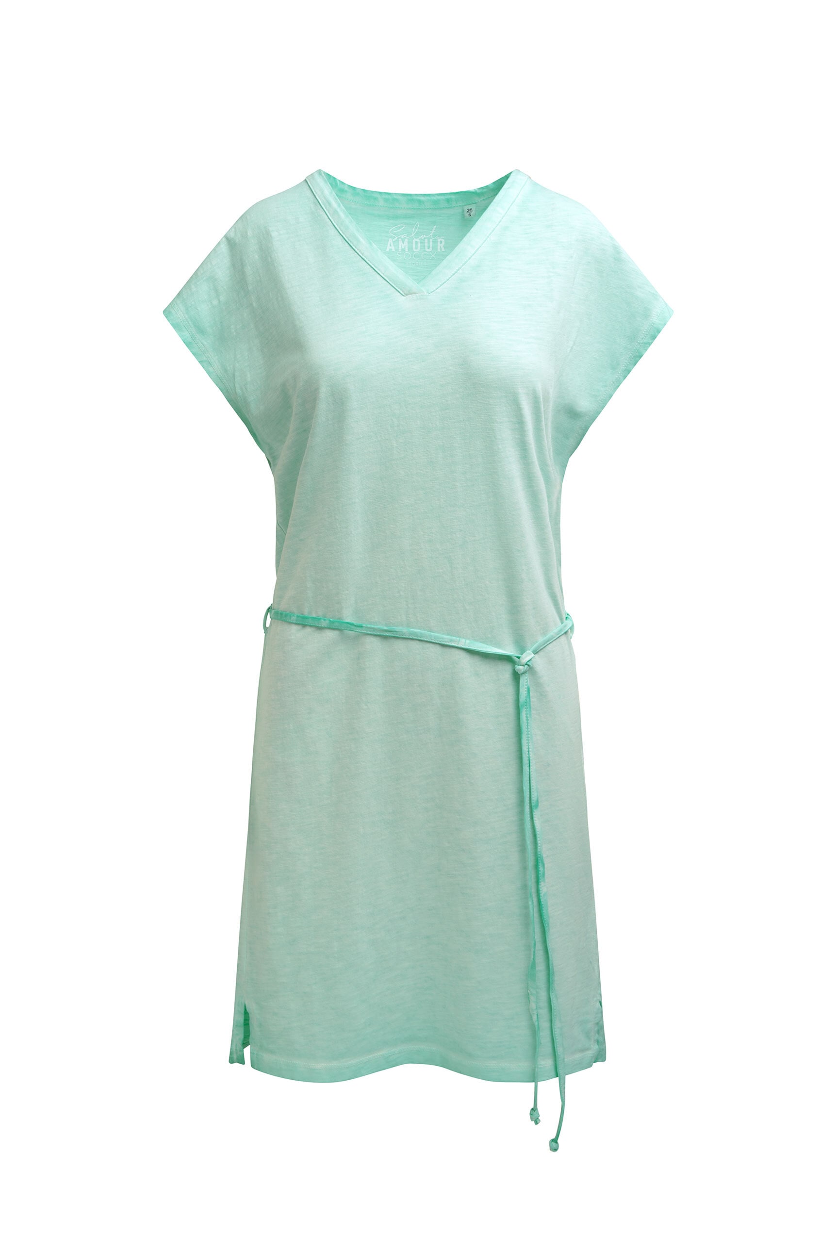 SOCCX Sommerkleid Ohne Taschen mit Bindegürtel