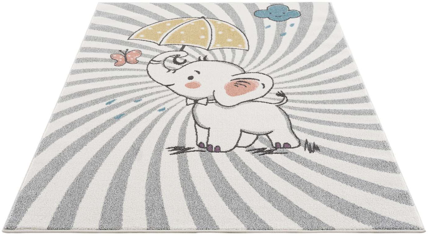 Carpet City Kinderteppich "Anime9388", rechteckig, Spielteppich, Elefant, Weicher Flor, Pflegeleicht, Kinderzimmer