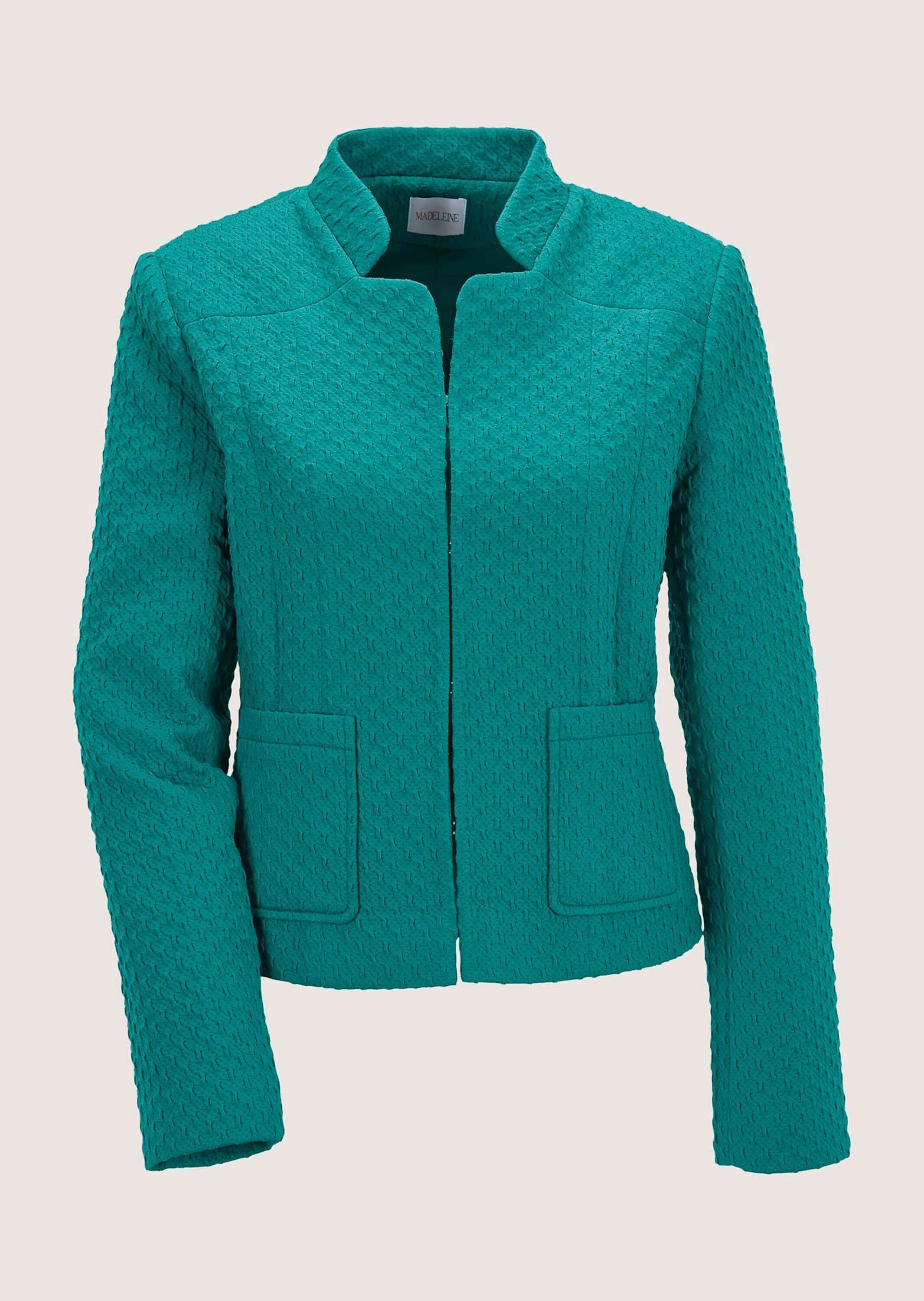 MADELEINE "Kurzblazer Stilvoller Businessblazer mit Stehkragen" Struckturjersey