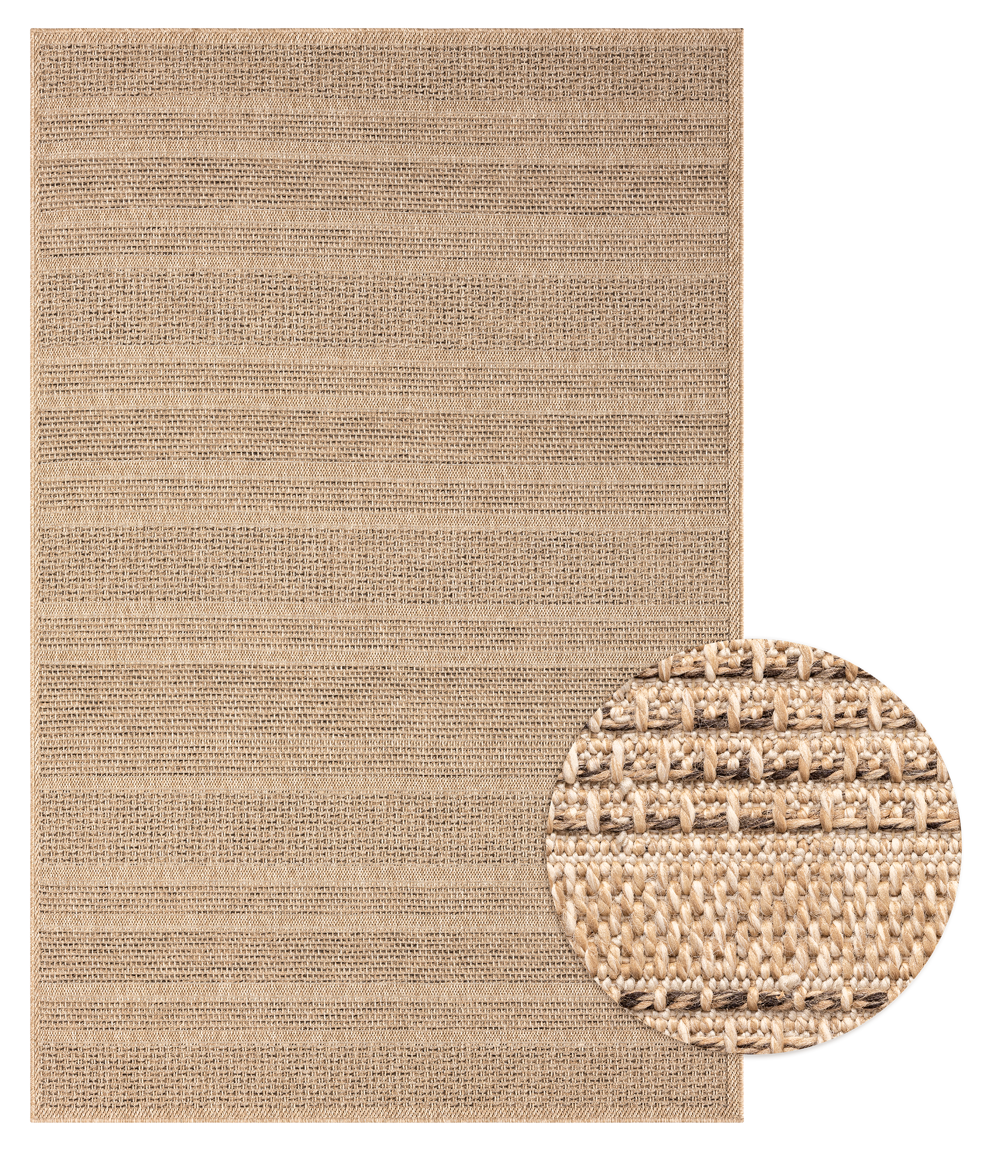merinos Teppich »Kenzy 4«, rechteckig, 1 mm Höhe, robuster In- und Outdoor Teppich im natürlichen Jute-Look, wetterfest