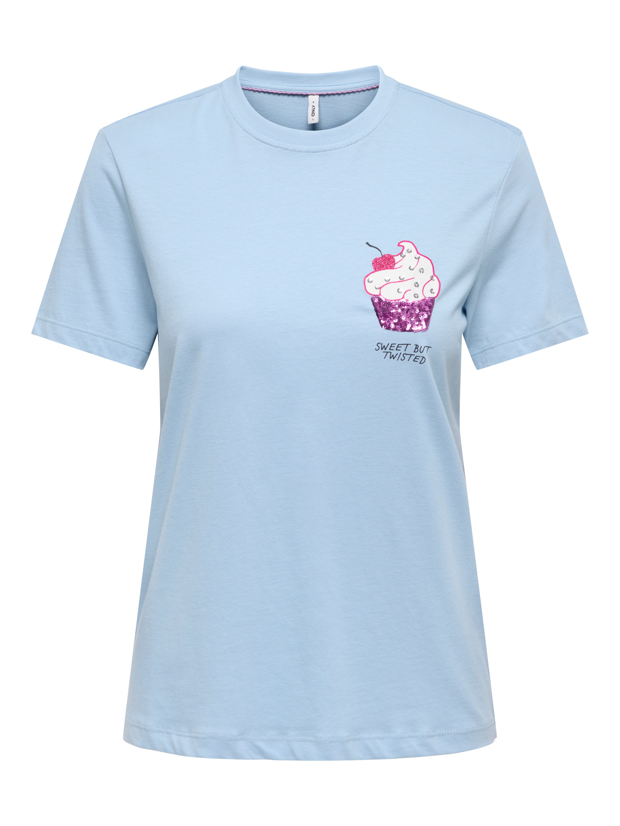 ONLY Kurzarmshirt »ONLKITA LIFE S/S GLAM TOP BOX JRS« Baumwolle, regular fit, Rundhals