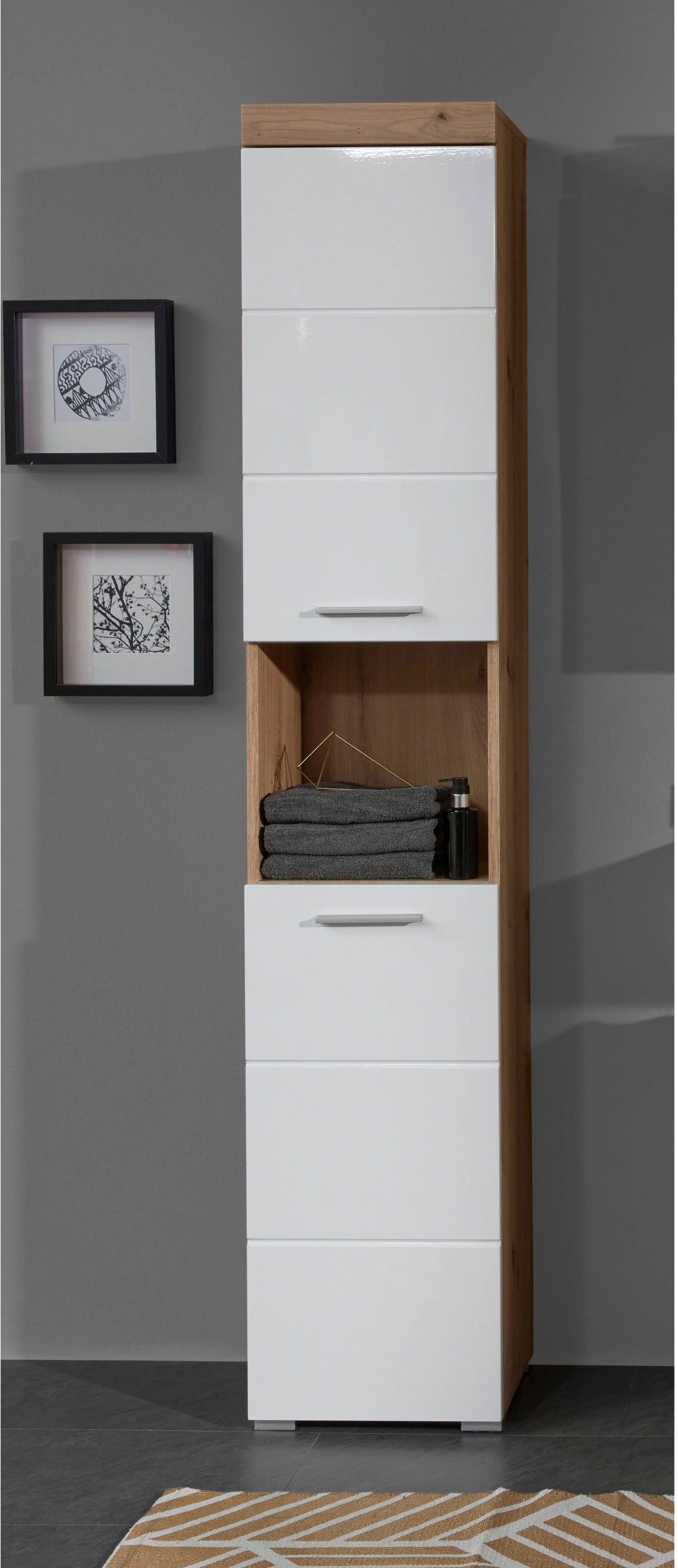 INOSIGN Hochschrank "Avena", Badezimmerschrank 2-türig mit offenem Fach - 2 günstig online kaufen