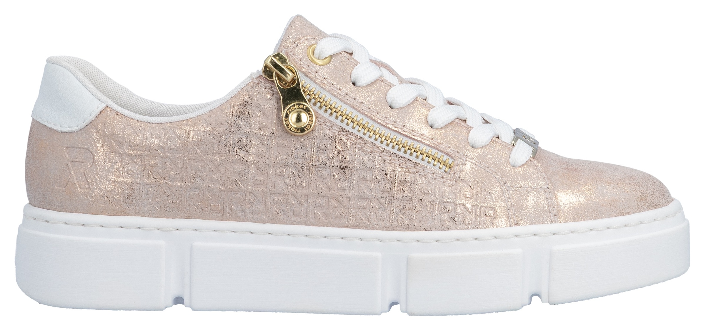 Rieker Plateausneaker  , Freizeitschuh, Halbschuh, Schnürschuh mit Reißverschluss