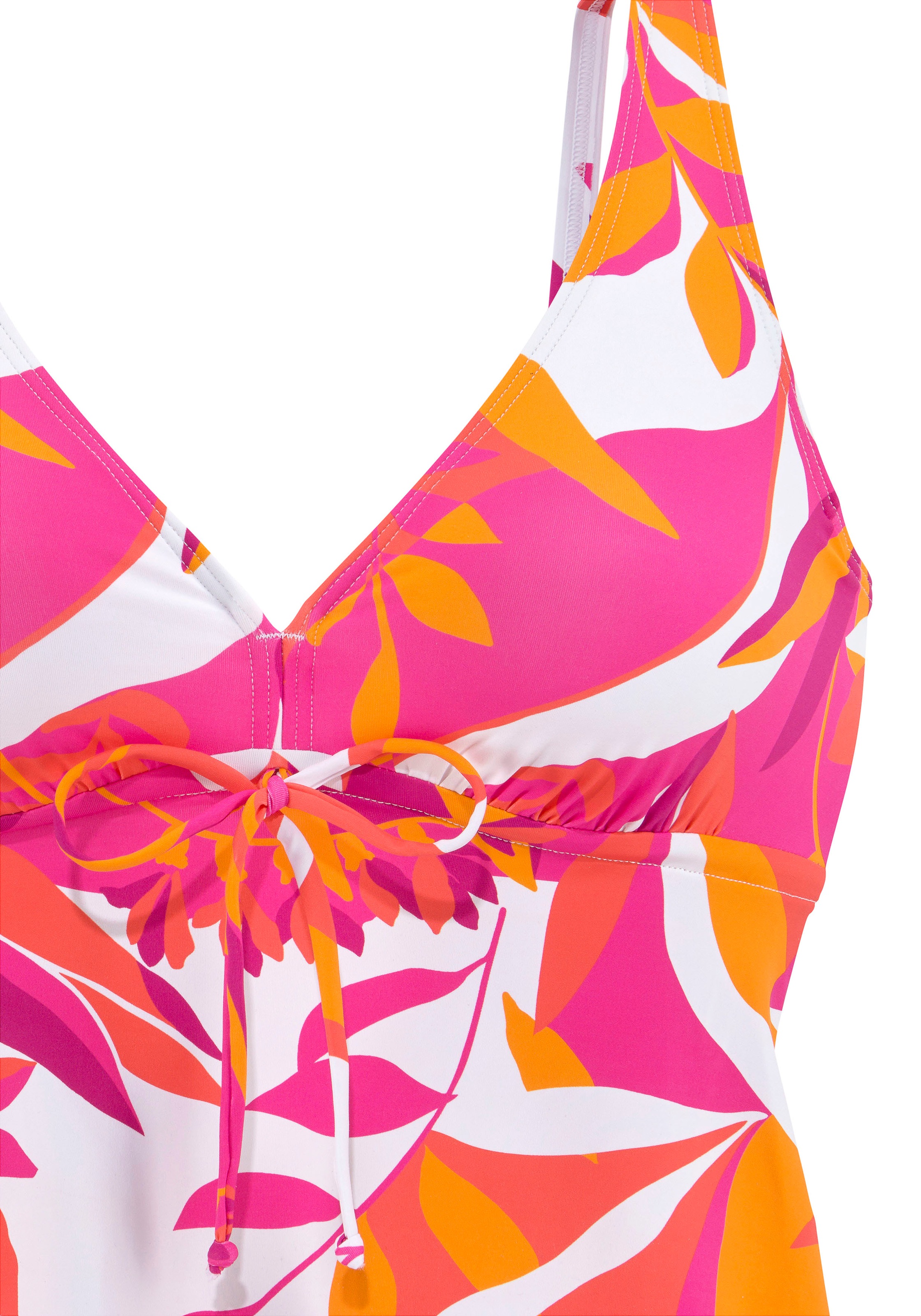 Bügel-Tankini SUNSEEKER "Allis", Damen, Gr. 36, Cup C, lila (beere, orange), Microfaser, Microfaser, bedruckt, Bikini-Sets, mit Schleife 3