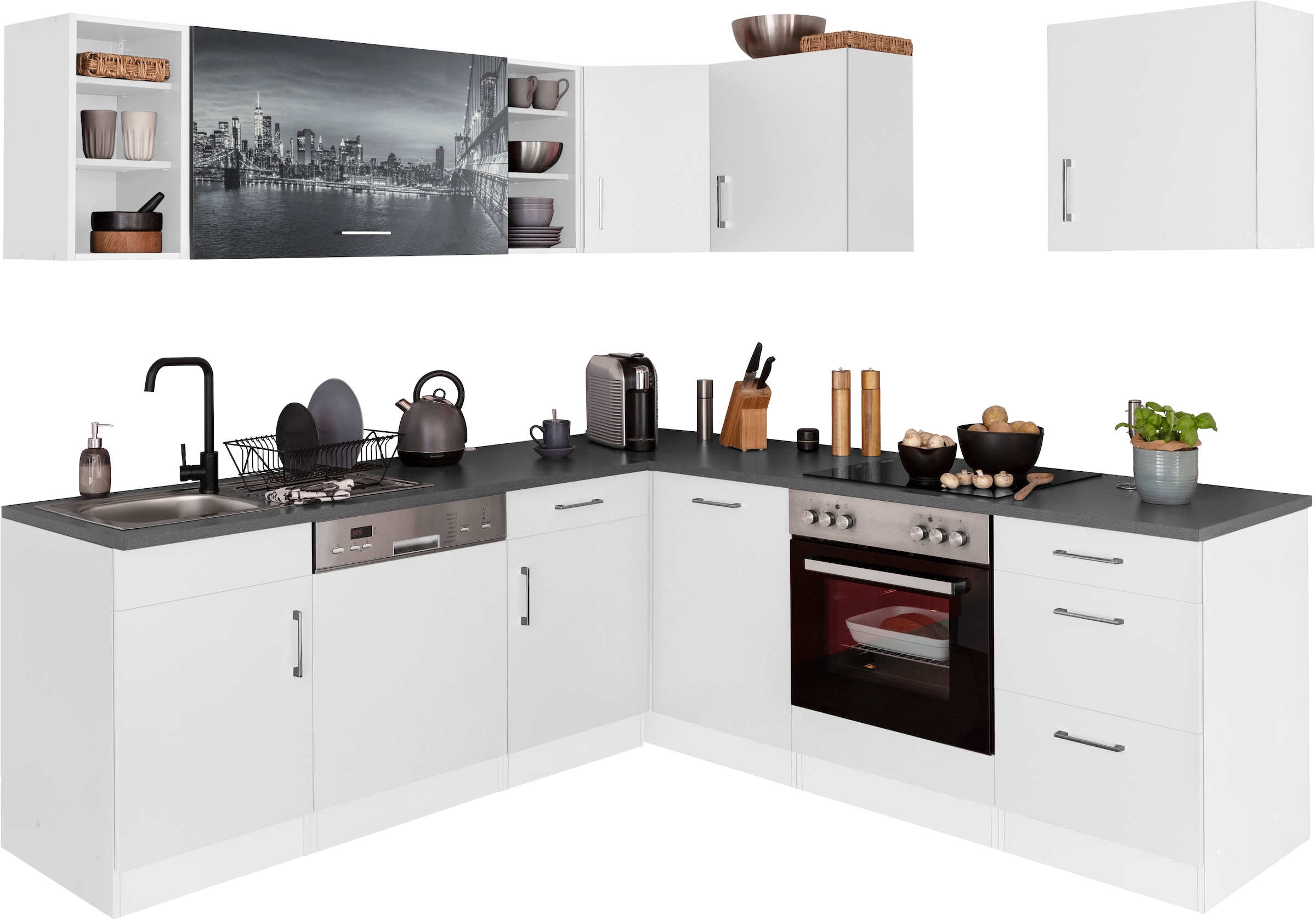 HELD MÖBEL Winkelküche "Paris", ohne E-Geräte, Stellbreite 220/220 cm günstig online kaufen
