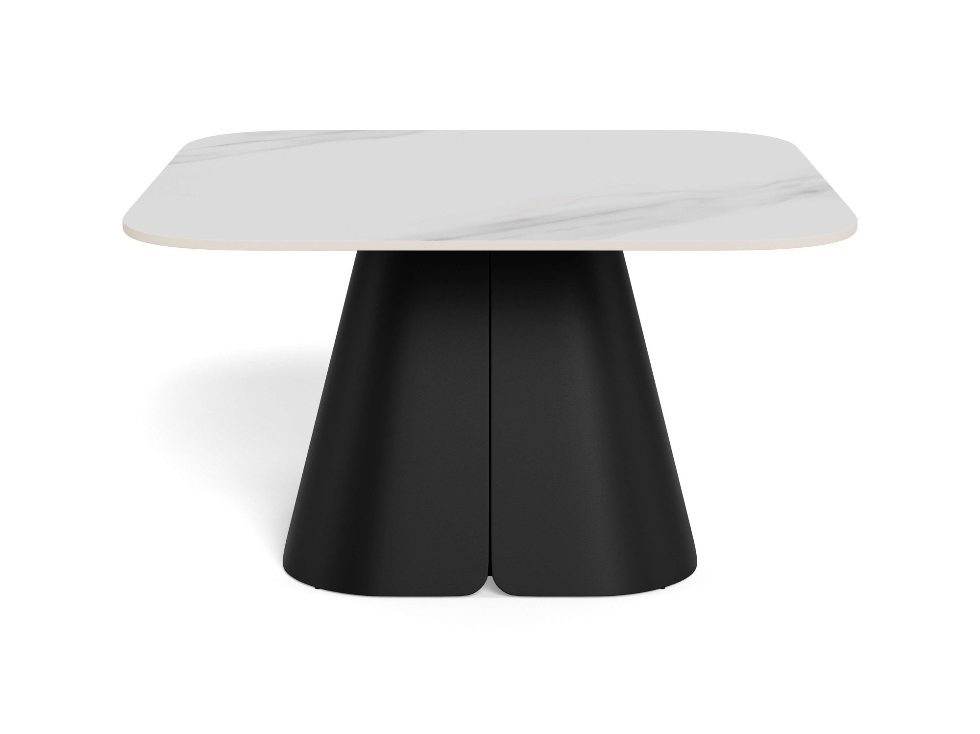 ACTONA GROUP Couchtisch »Salinas, Sofatisch, Tisch, Beistelltisch« B/T/H: 80x80x48 cm,  weiße Keramikplatte, abgerunde Ecken, schwarzer Stahlfuß