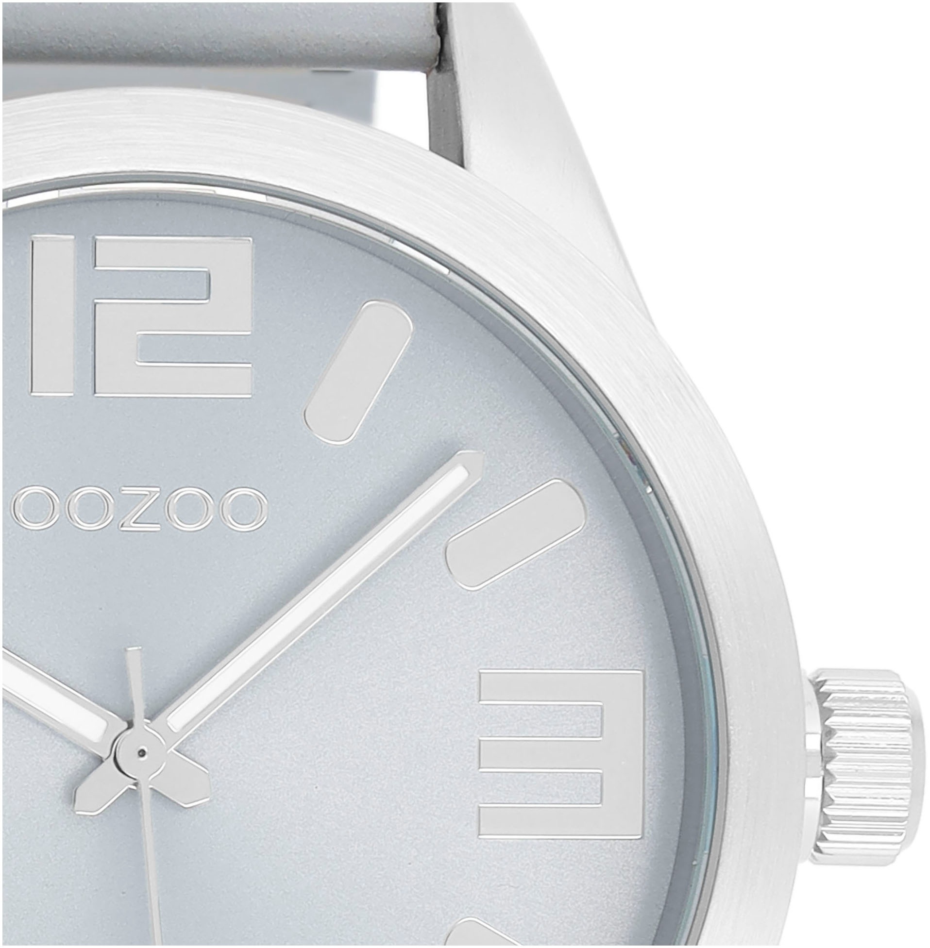 OOZOO Quarzuhr, Armbanduhr, Damenuhr, Herrenuhr, Lederarmband, Ø 46mm