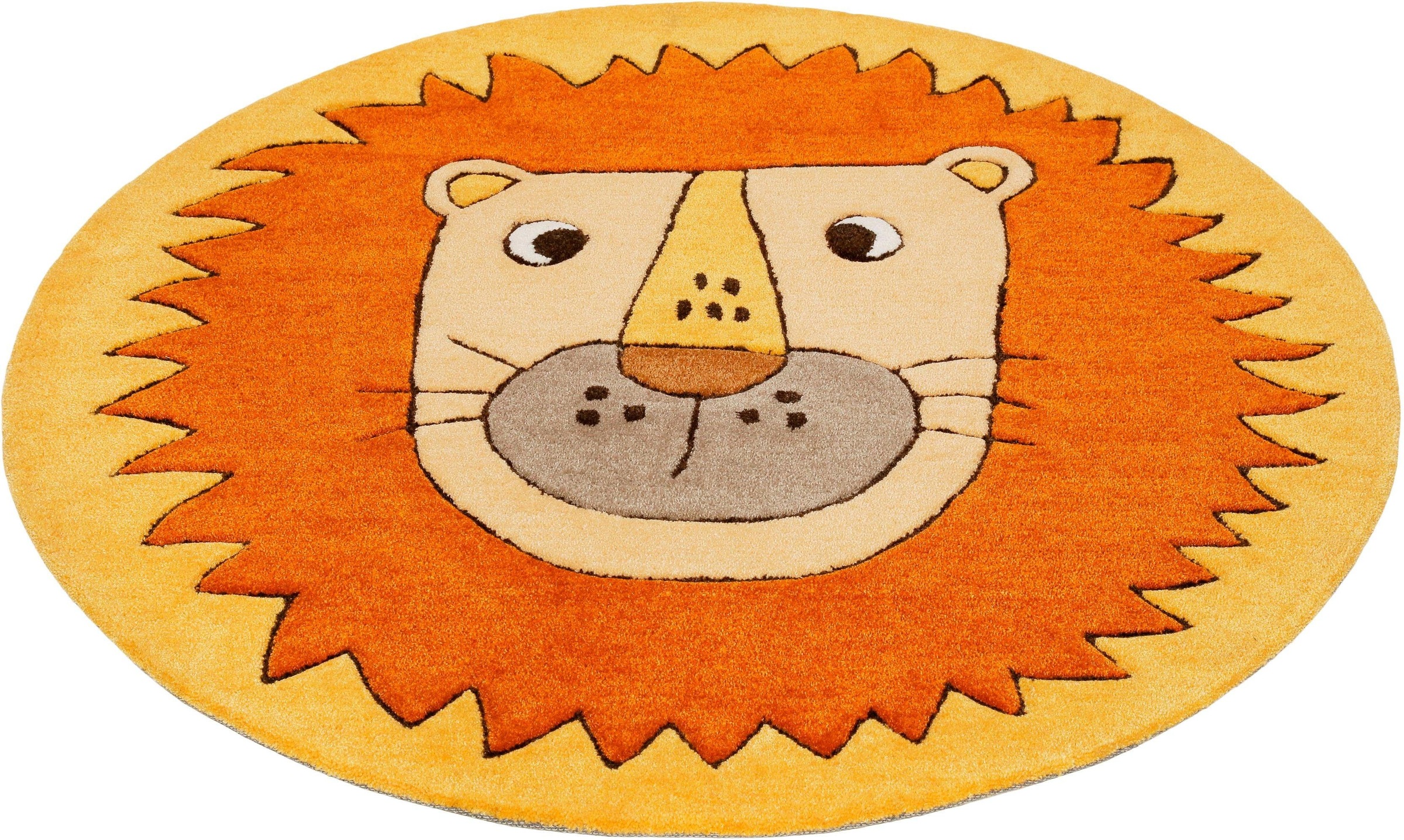 Kinderteppich »Linus«, rund, Löwe Tiermotiv, Konturenschnitt