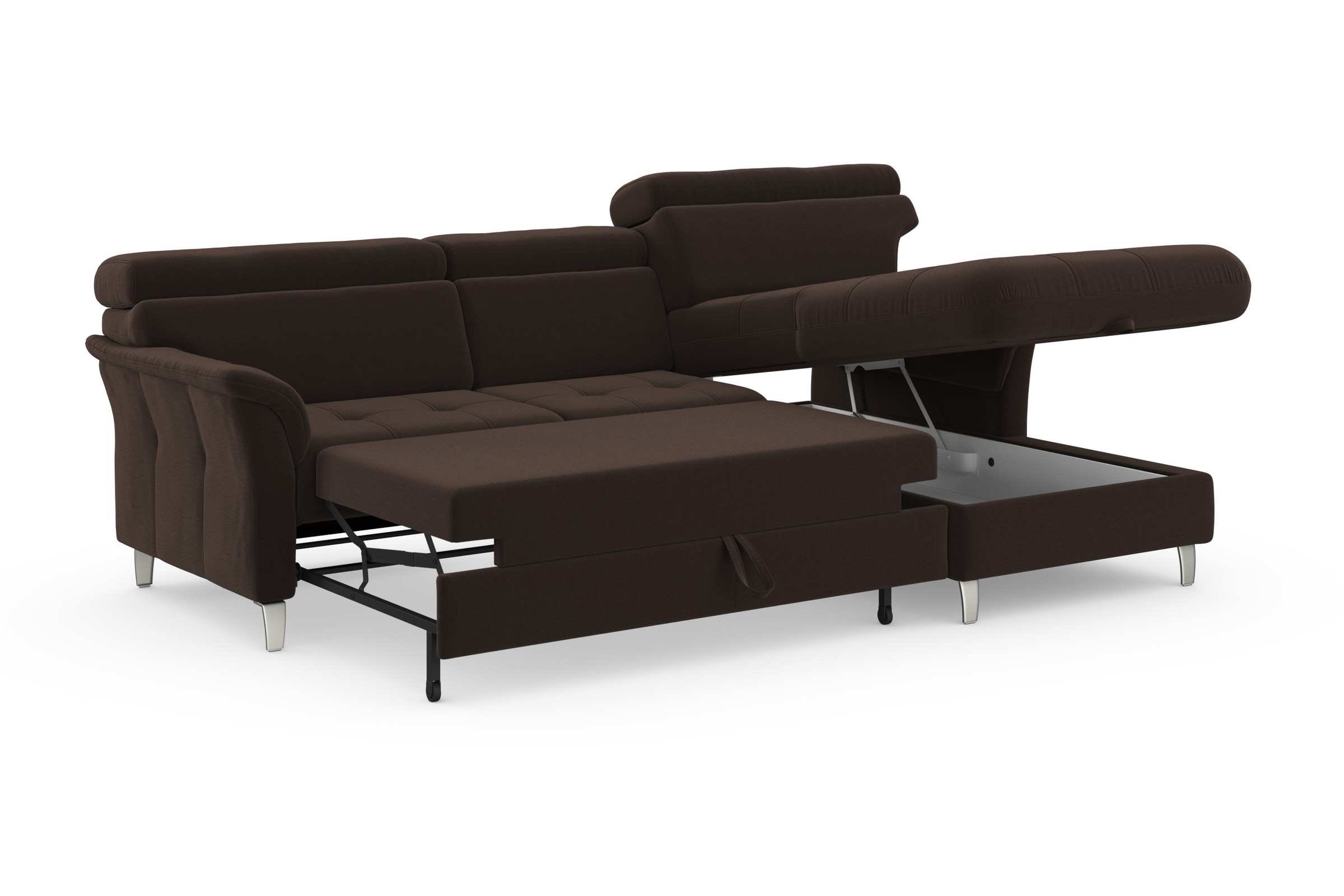 sit&more Ecksofa »Marano L-Form«, inklusive Kopfteilverstellung, wahlweise mit Bettfunktion, Bettkasten
