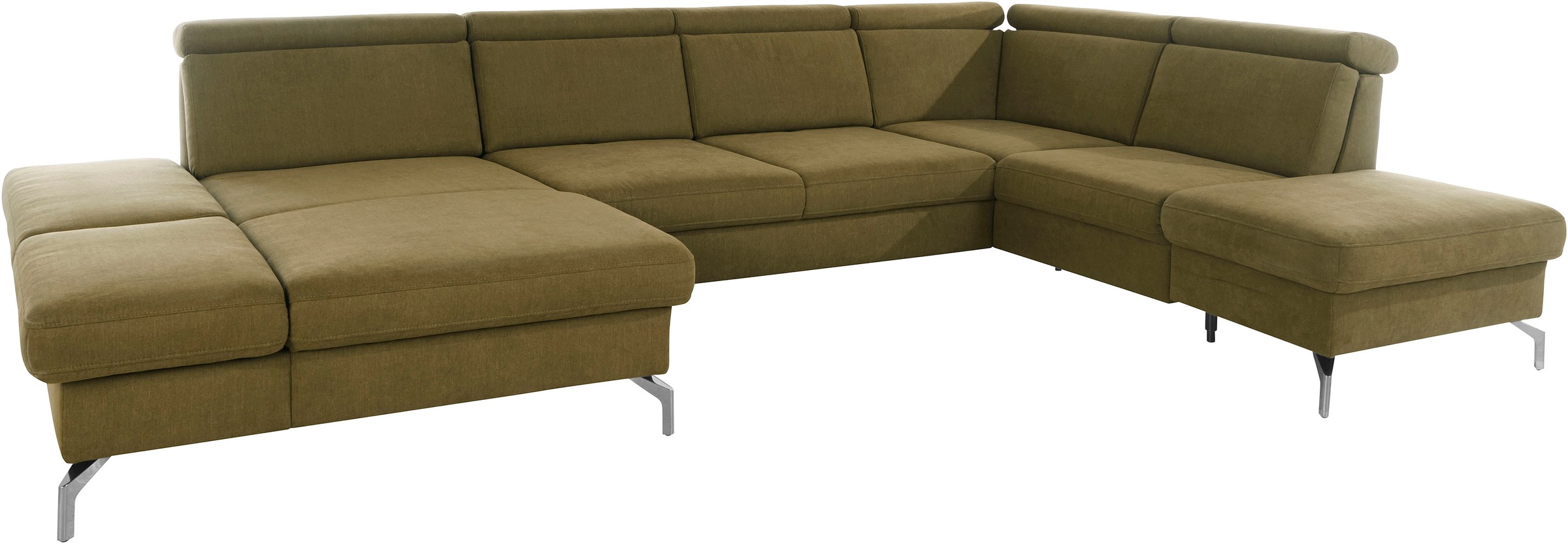 sit&more Wohnlandschaft »Brisbane U-Form«, Fußhöhe 15 cm, inklusive Sitztiefen-, Armteil- und Kopfteilverstellung