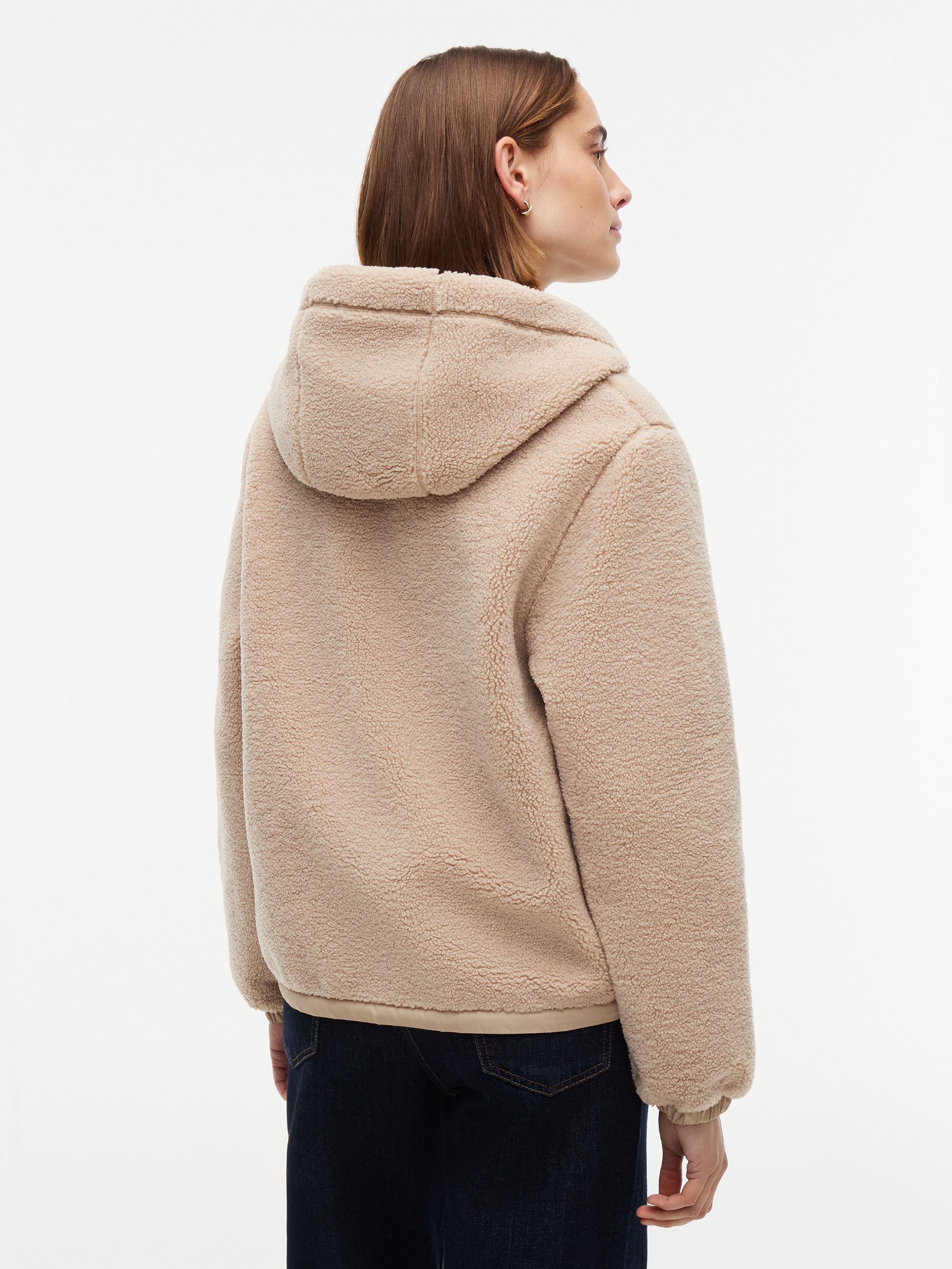 Tommy Hilfiger Kapuzenplüschjacke »TEDDY HOOD JACKET« mit Kapuze Kunstfaser