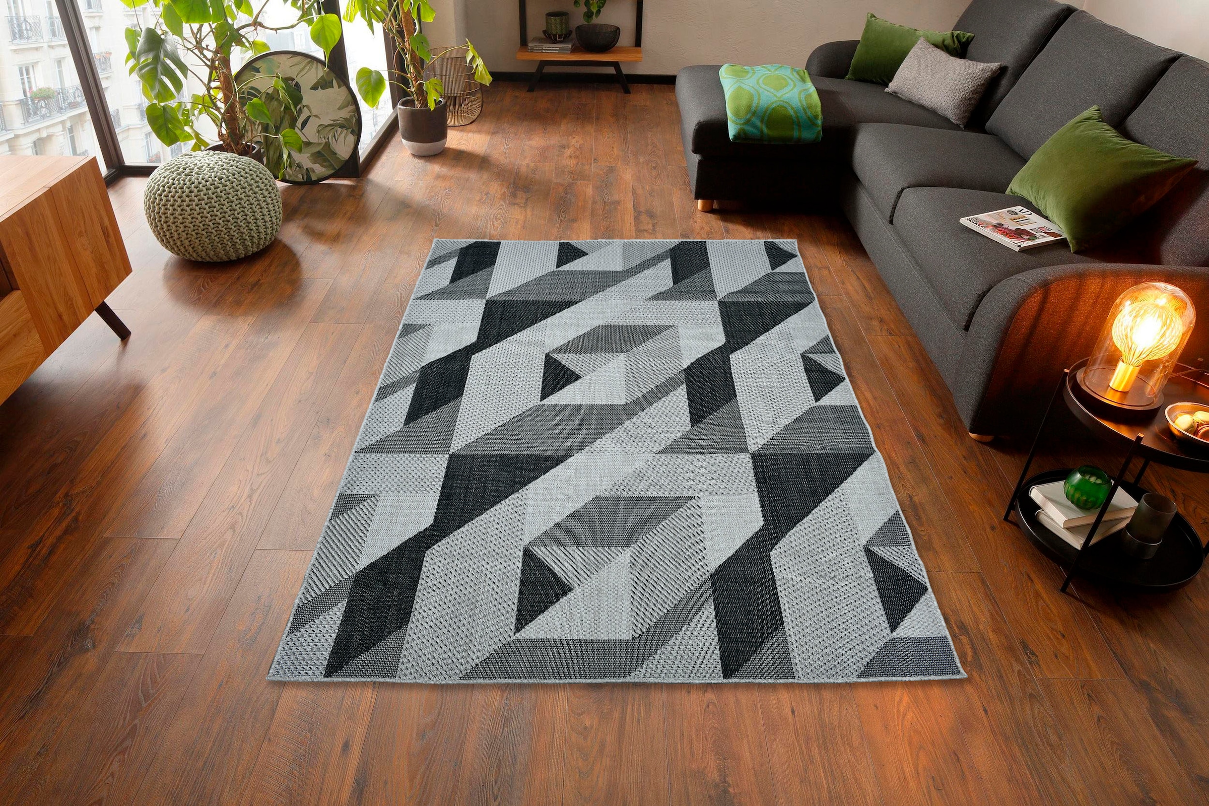 Teppich mit »Borfin«, BAUR Home In- Muster, | schmutzabweisend, rechteckig, und kaufen affaire geometrischem geeignet Outdoor