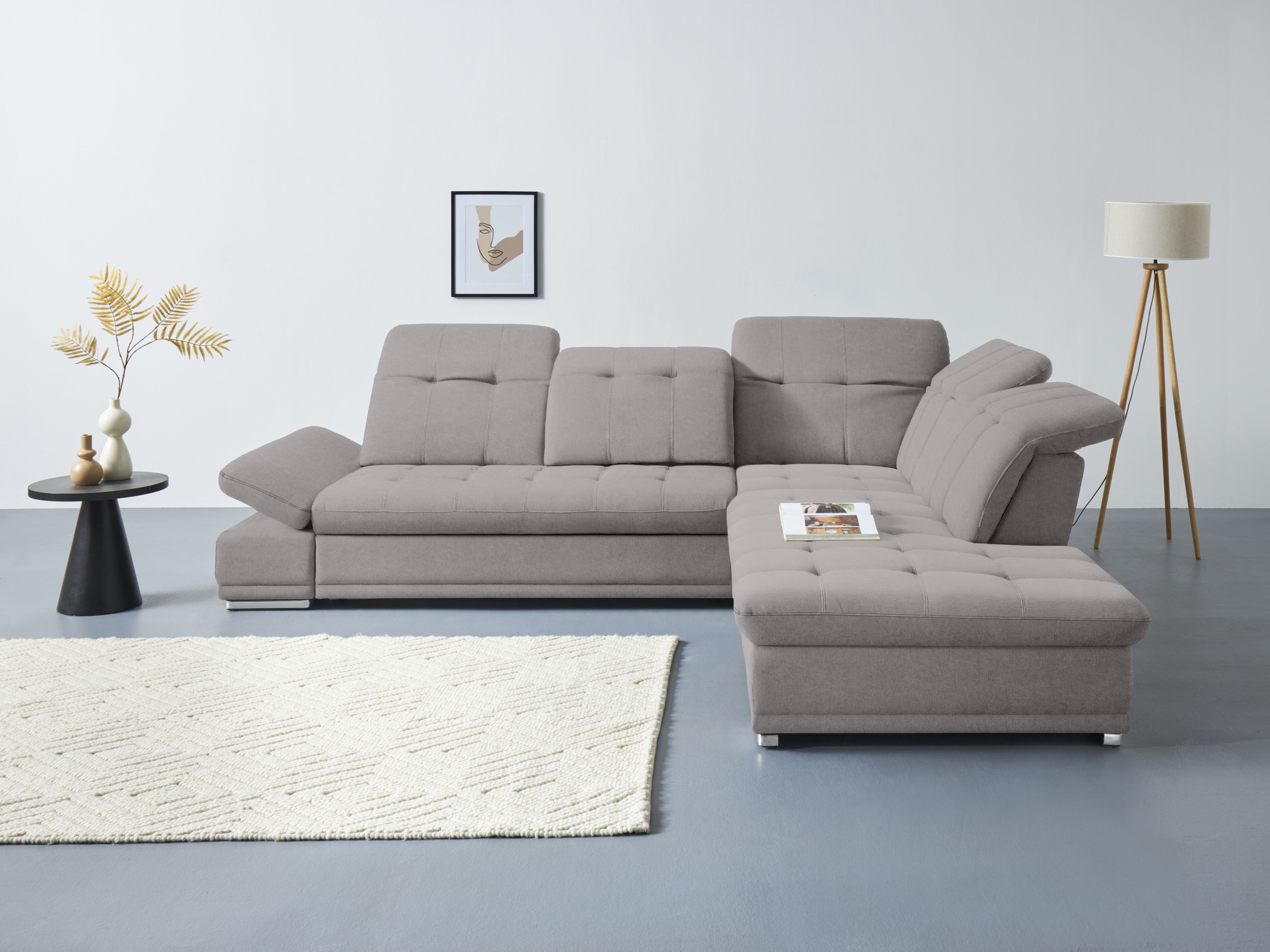 COTTA Ecksofa "Holiday L-Form mit Sitztiefen-, Armteil- und Kopfteilverstellung" wahlweise mit Schlaffunktion & Bettkasten