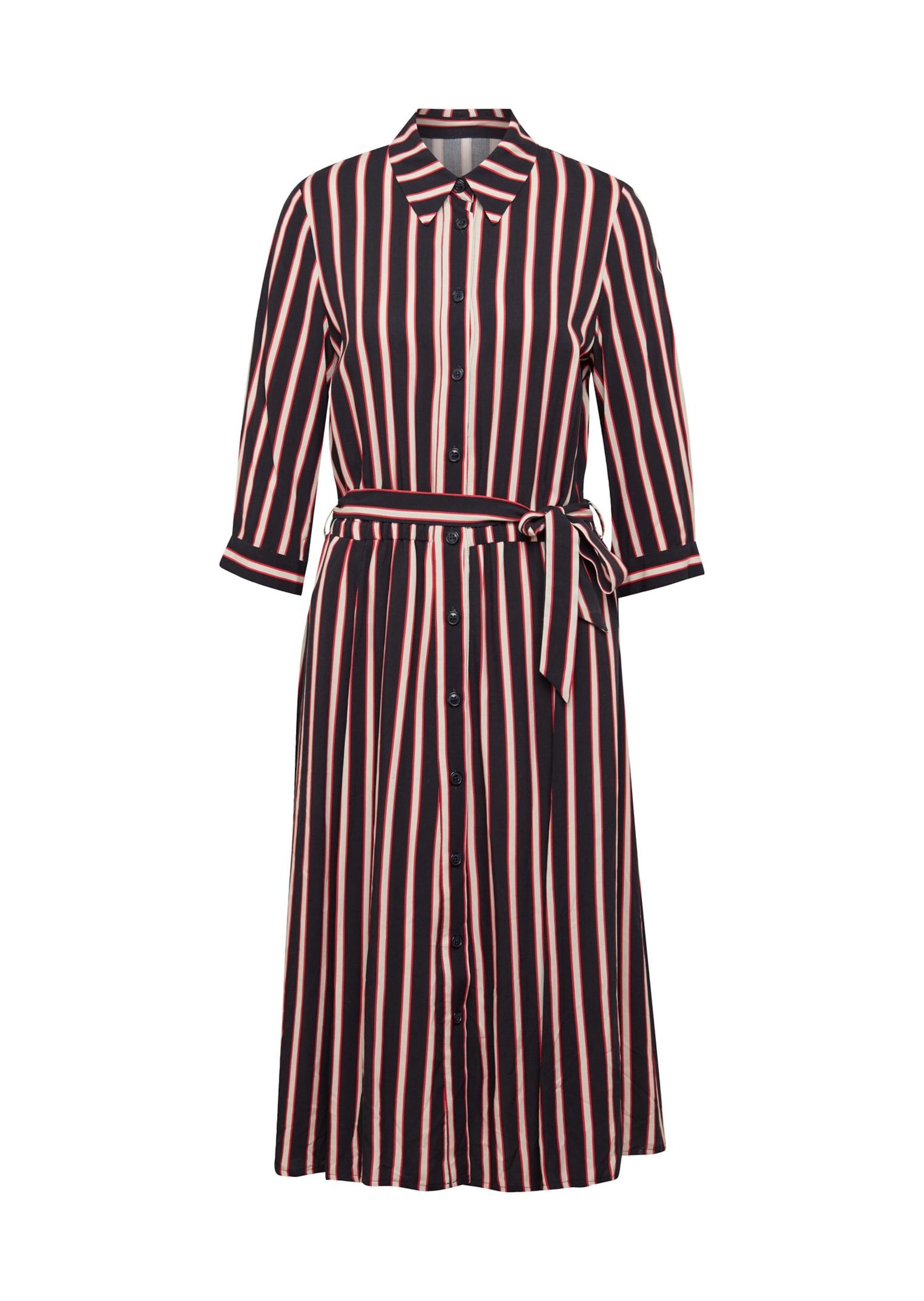 GOLDNER Midikleid "Kurzgröße Hemdblusenkleid mit Streifendruck" günstig online kaufen