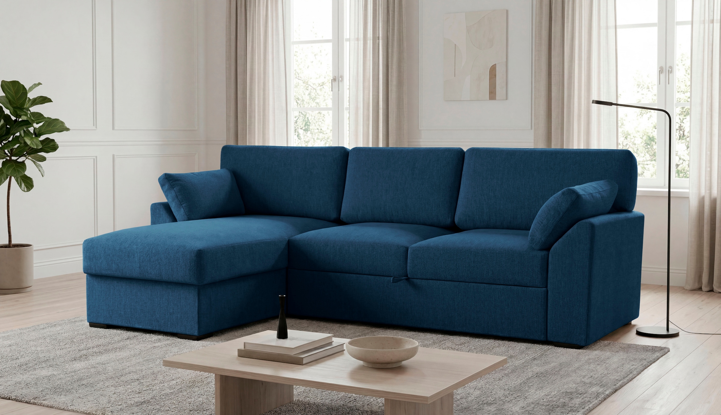 OTTO home Ecksofa "Citry" Breite 246 cm, Chenille, Bettfunktion, Bettkasten, L-Form
