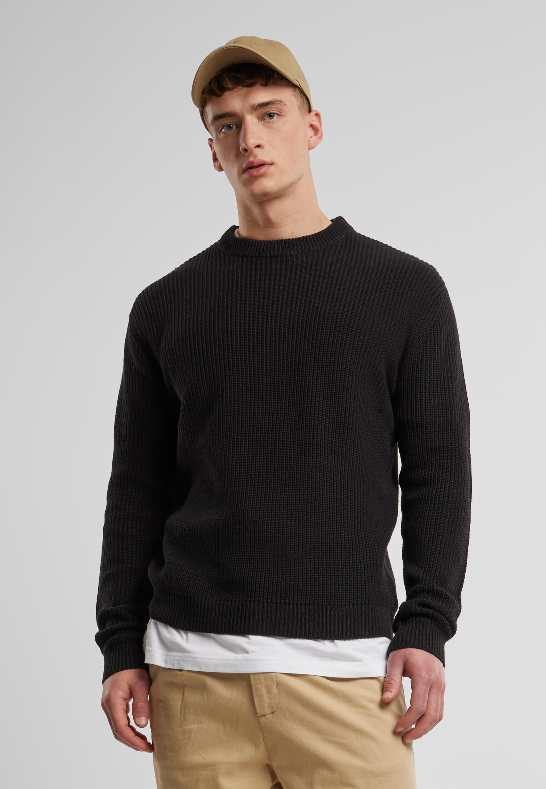 URBAN CLASSICS Rundhalspullover »Urban Classics Rib Basic Sweater«, (1 tlg.)