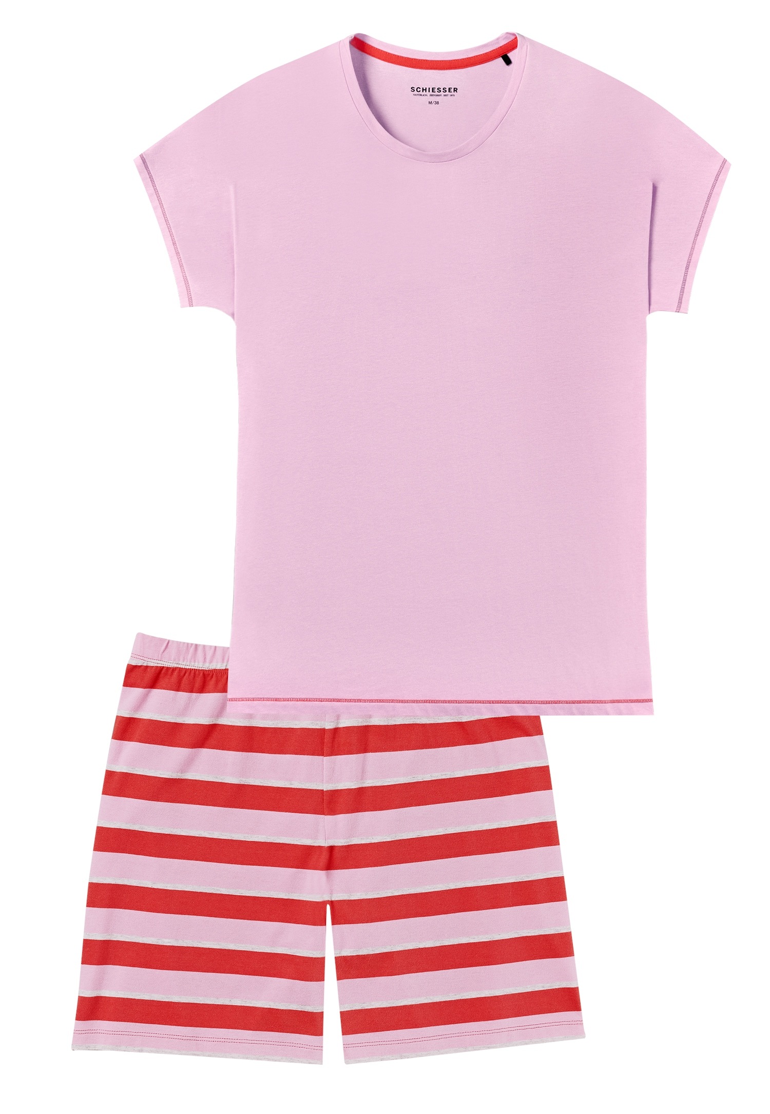 Schiesser Shorty "Casual Essentials" 2 Stk. tlg., mit unifarbenem Shirt und günstig online kaufen