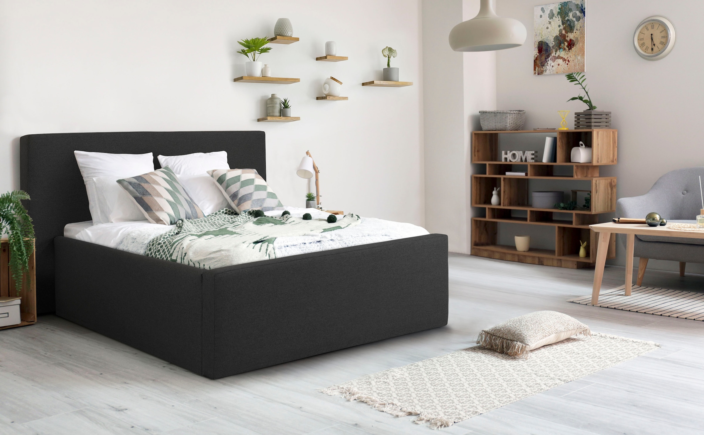 Home affaire Polsterbett "Dalina" geradliniges Kopfteil, in 5 Breiten, auch günstig online kaufen